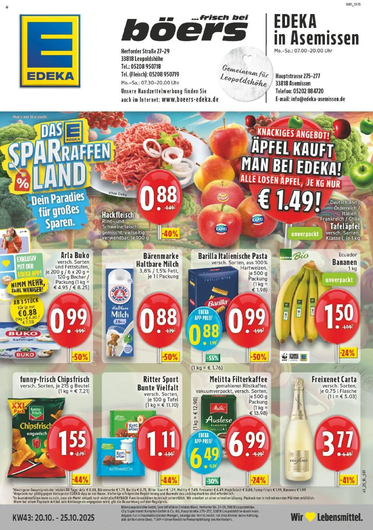 EDEKA Prospekt ab 19.10.2025 - Prospekt Leopoldshöhe-Asemissen Online