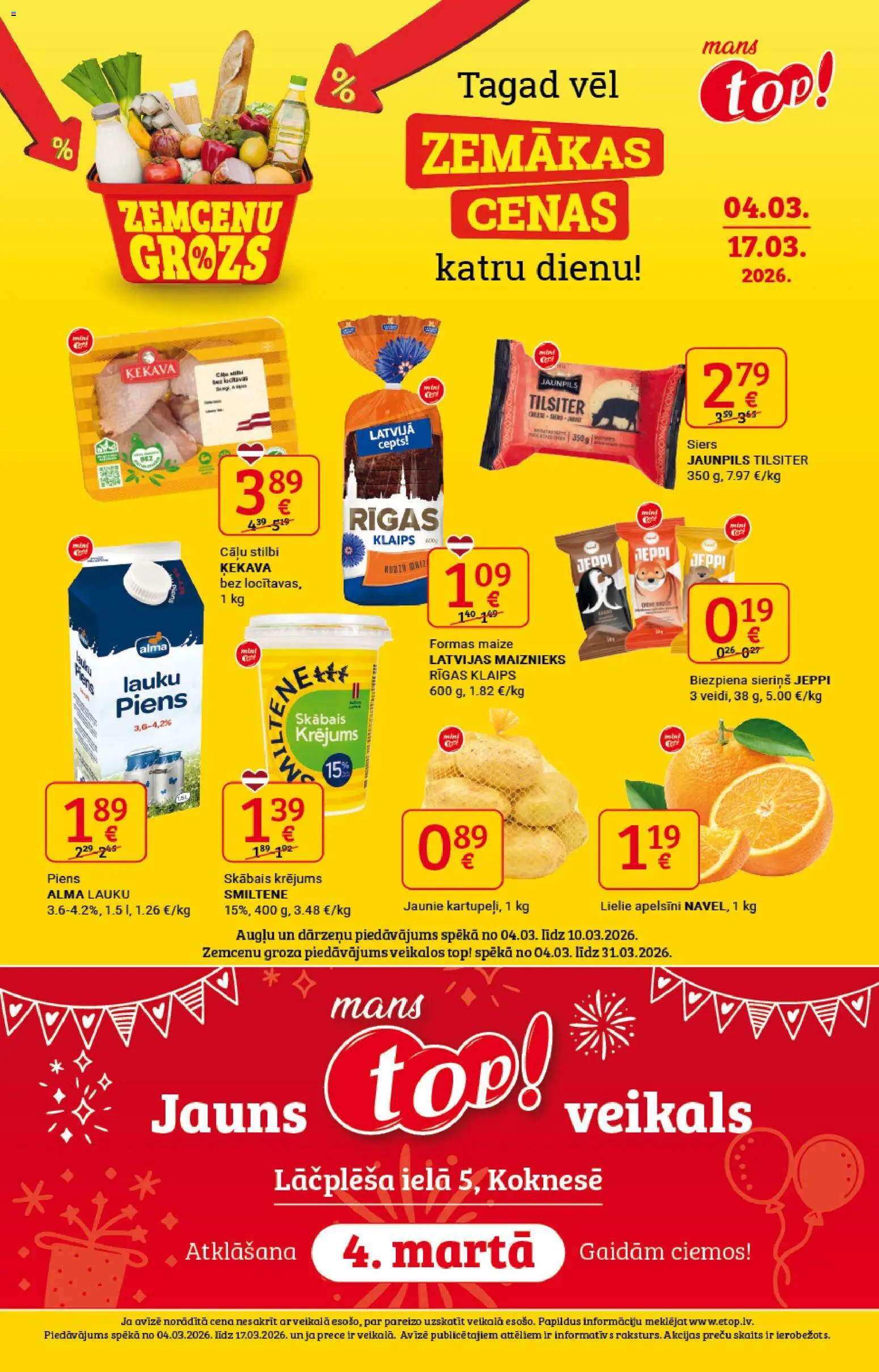 Skatīt Top! akciju bukletu, derīgs no 03.03.2026.