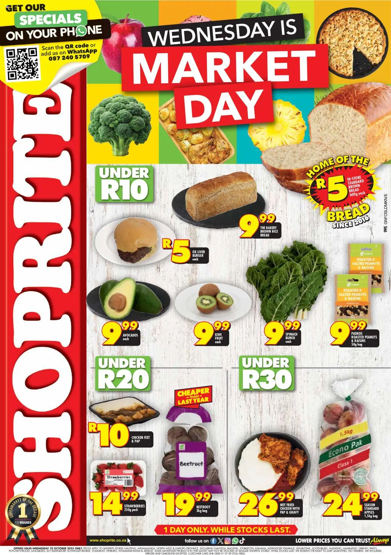 Shoprite Gauteng - Market Day Deals 22/10 - 22/10/2025 >> Catalogue
