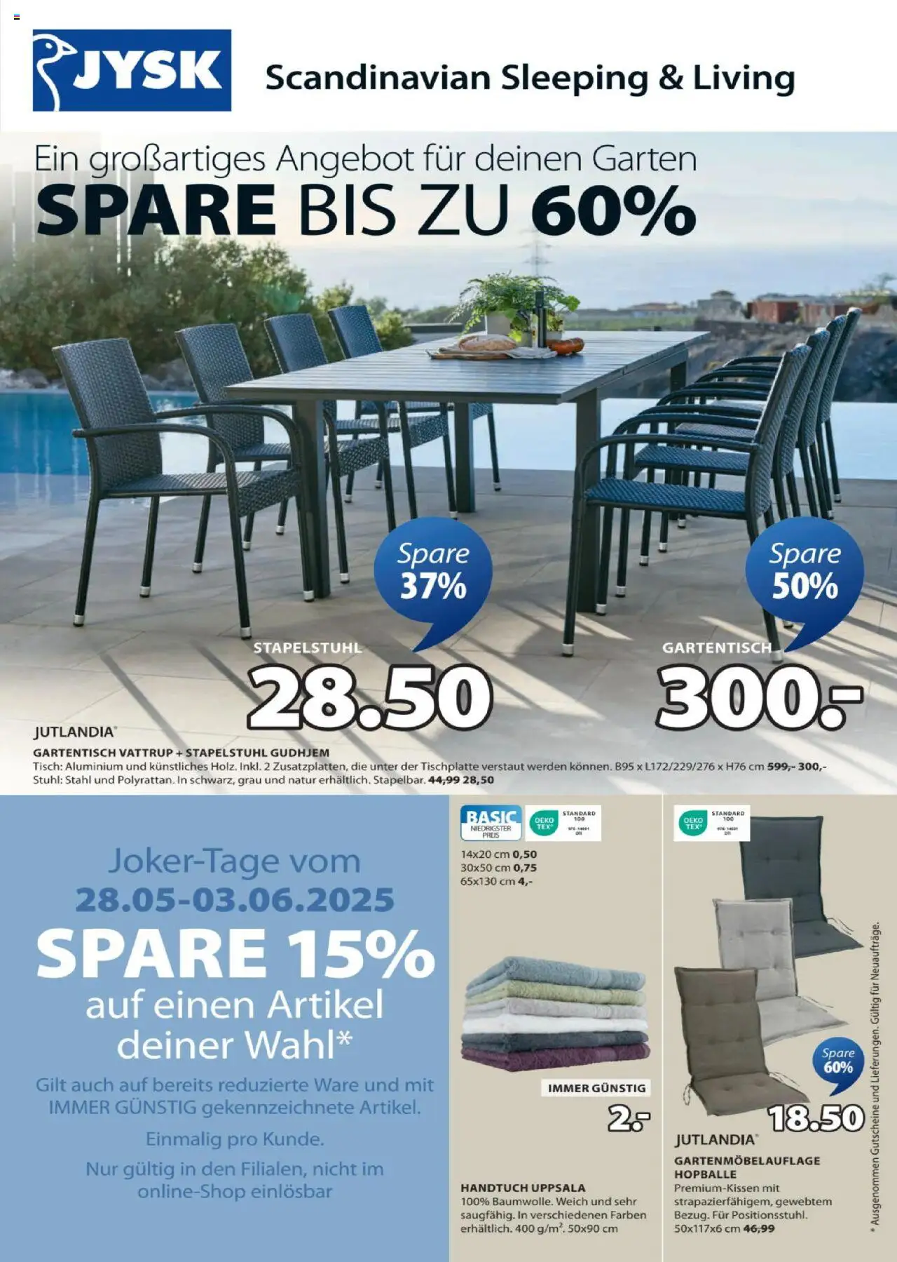  JYSK Angebote ab (28.05.2025 - 03.06.2025) - Seite 1 - Tisch, Stuhl