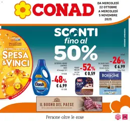 Anteprima dell'opuscolo Sconti fino al 50% dal negozio Conad valido da 22/10/2025