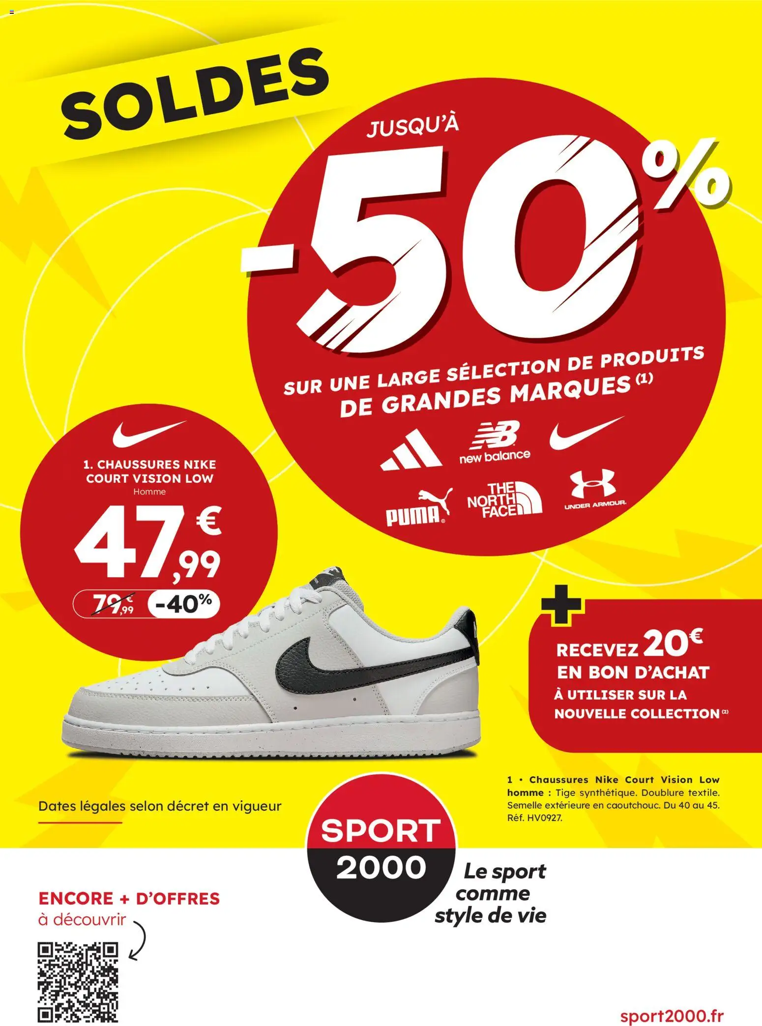 Prévisualisation de Soldes du magasin Sport 2000 formulaire valide 07/01/2026 - Chaussures