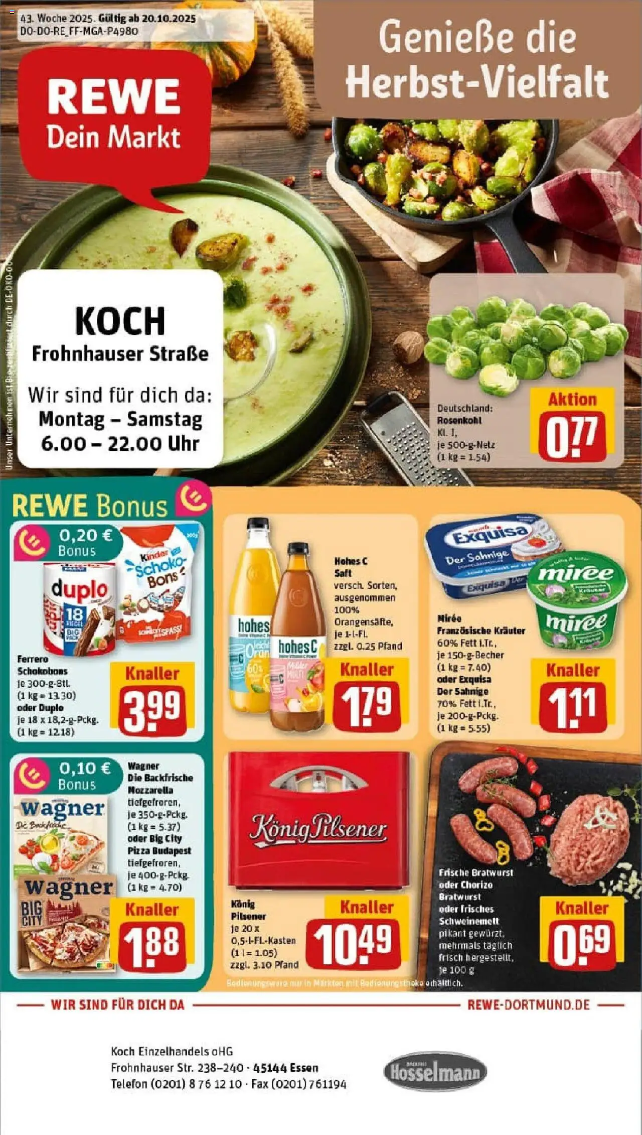 REWE Prospekt ab 19.10.2025 nächste Woche - Prospekt Essen	