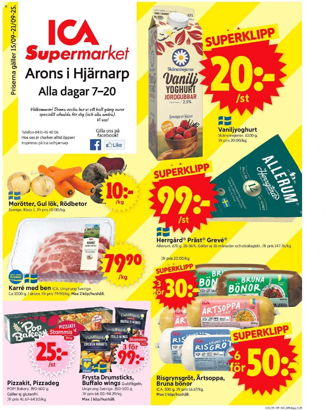 Hjärnarp är giltig 15/09 2025 > Veckans Erbjudanden gäller från 15/09/2025 till 21/09/2025 sidnummer 1