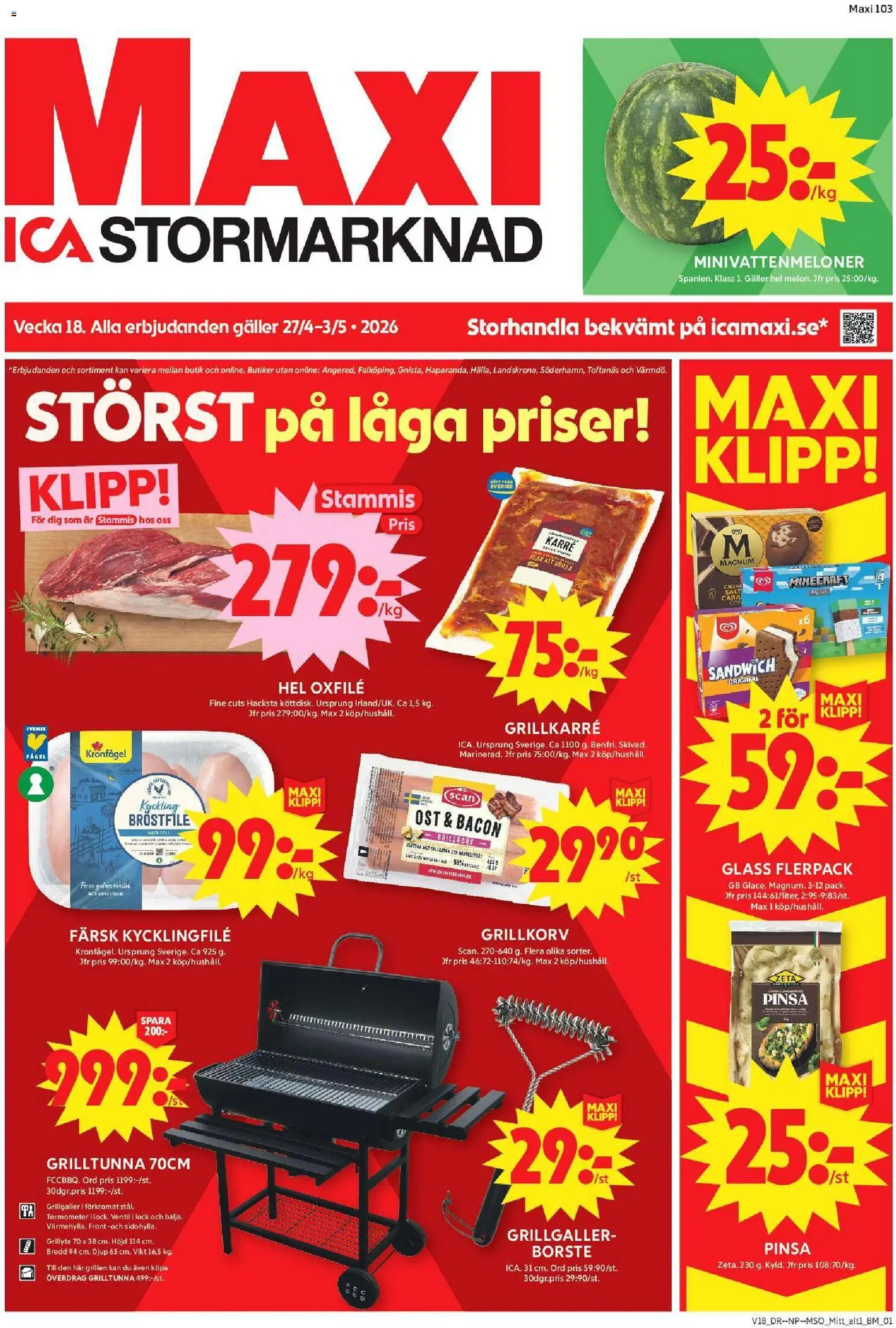 Förhandsgranska reklamblad Enköping från butik ICA Maxi gäller från 27/04/2026
