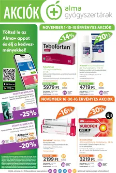 Alma Gyógyszertárak - Akciós újság Alma Gyógyszertárak megtekintése, amely érvényes 2025.12.01.-től