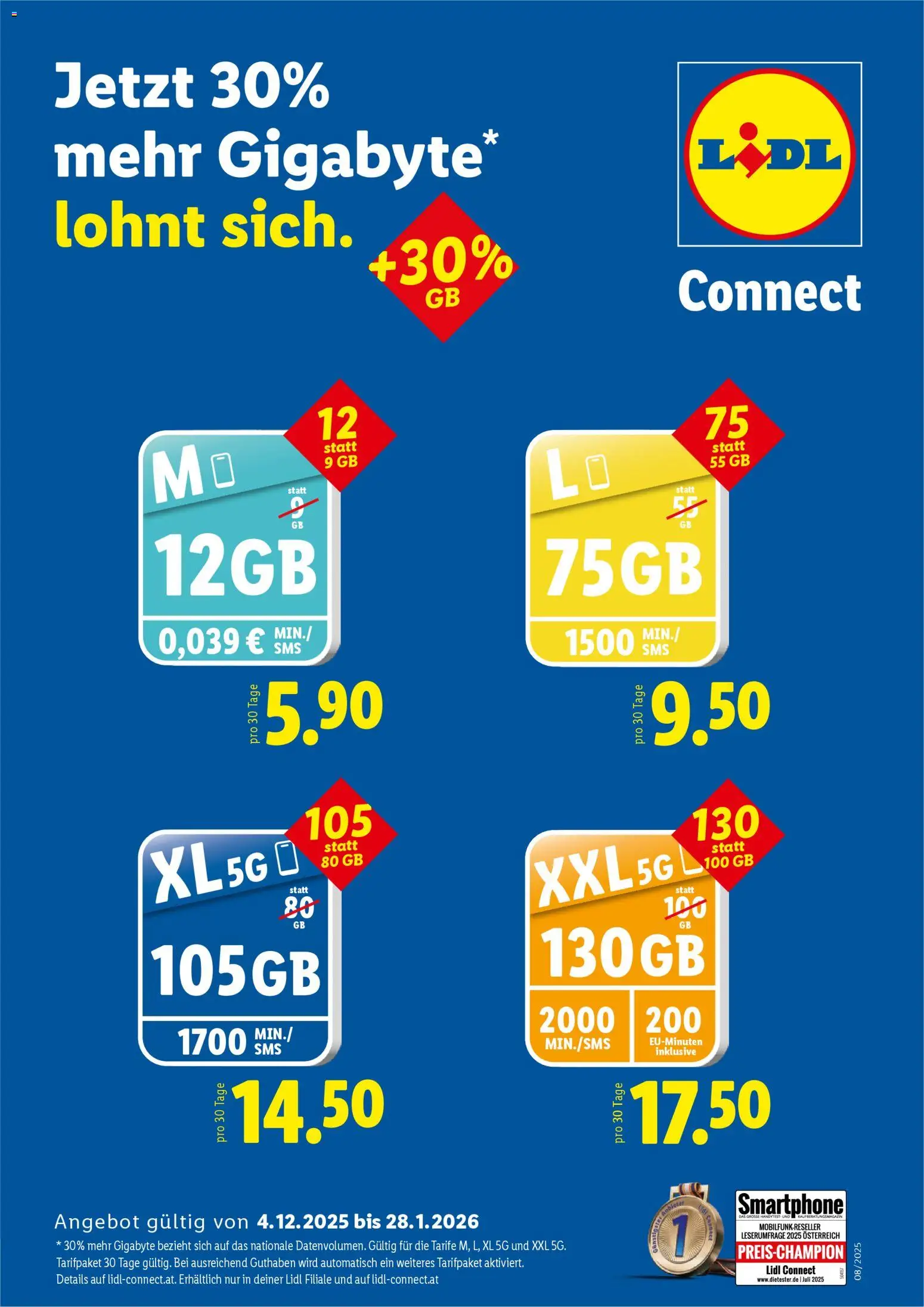 Vorschau der Angebote: Lidl X - Mas Tarif gültig ab 04.12.2025 - Smartphone