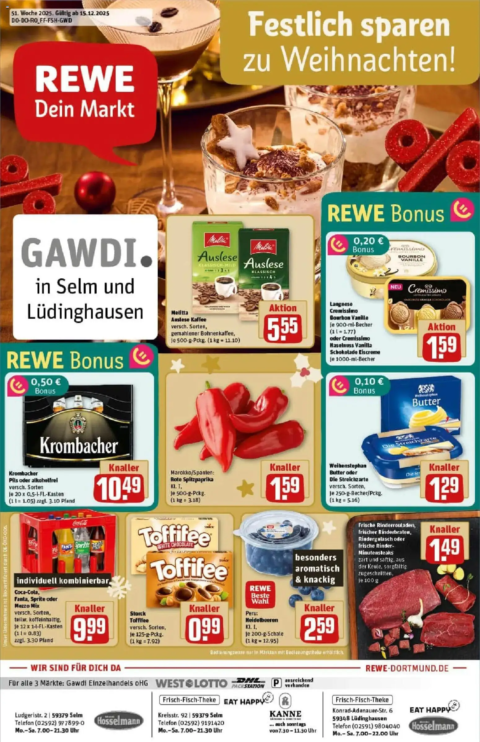 Vorschau von dem Prospekt des Geschäftes Rewe, gültig ab dem 15.12.2025