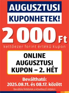 Aldi - Augusztusi kuponhetek megtekintése, amely érvényes 2025.08.11.-től