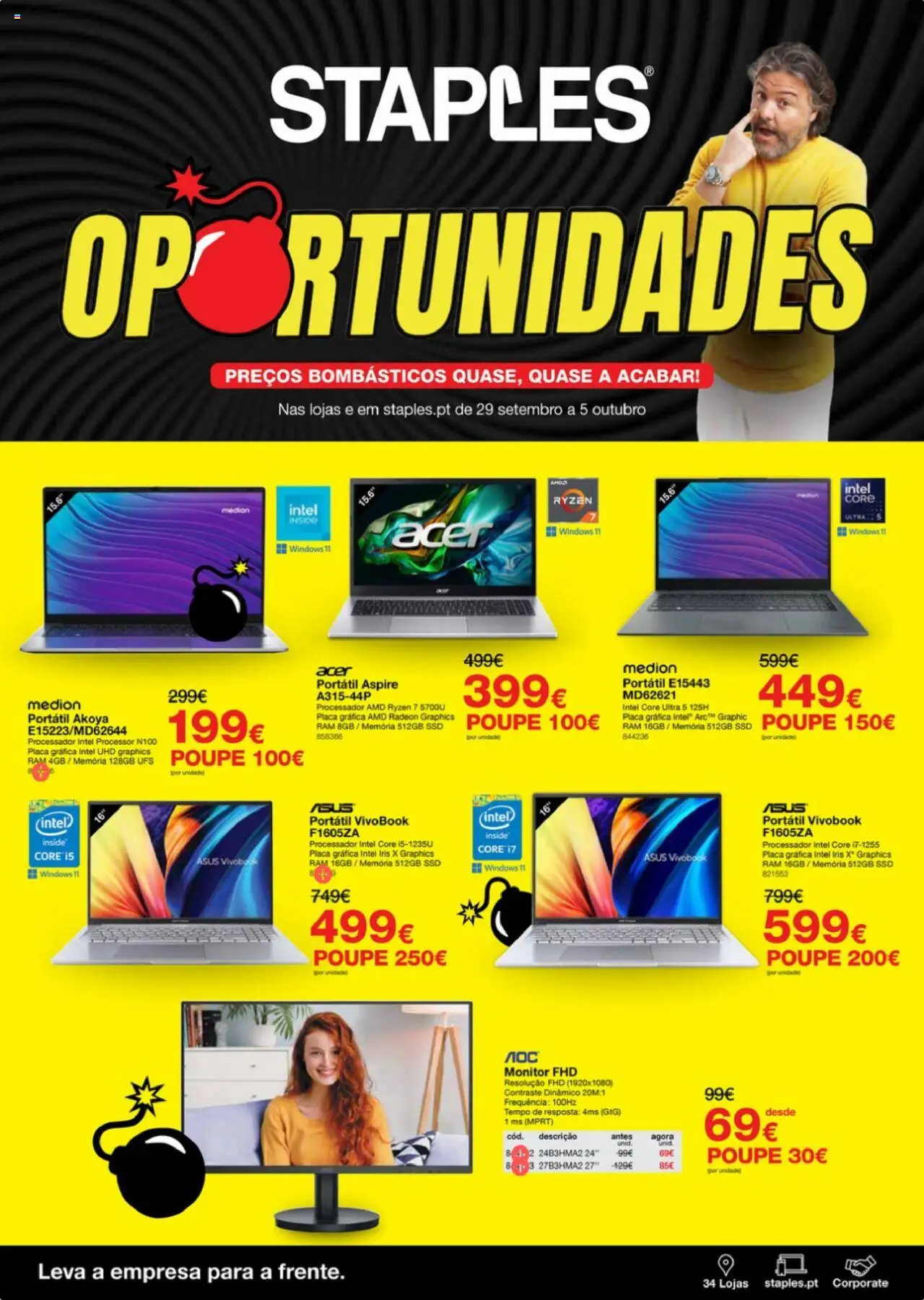 Staples Folheto de 29/09/2025 - catálogo esta semana - página 1