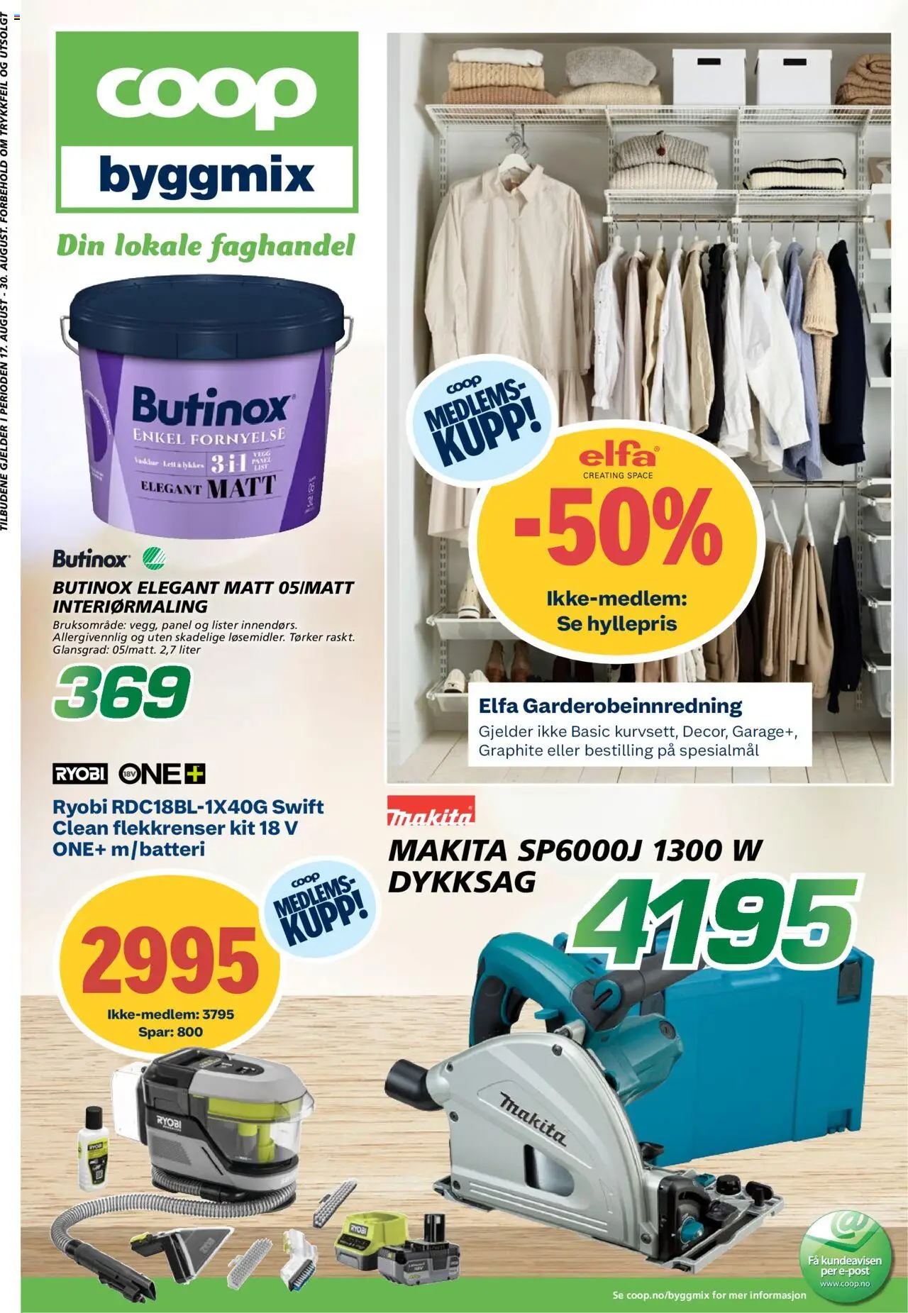 Kundeavis Coop Byggmix gyldig fra 17/08/2025 - Sidenummer 1 - Ryobi