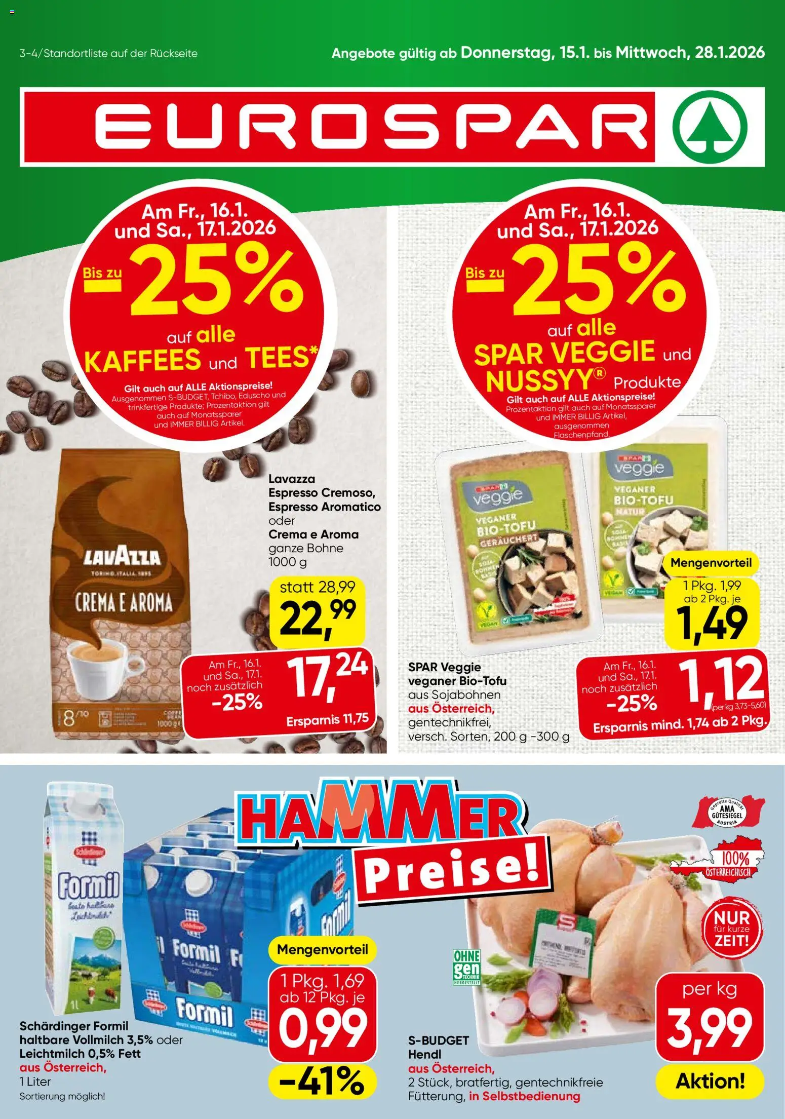 Vorschau der Angebote: Eurospar Wien gültig ab 15.01.2026 - Bohne, Vollmilch