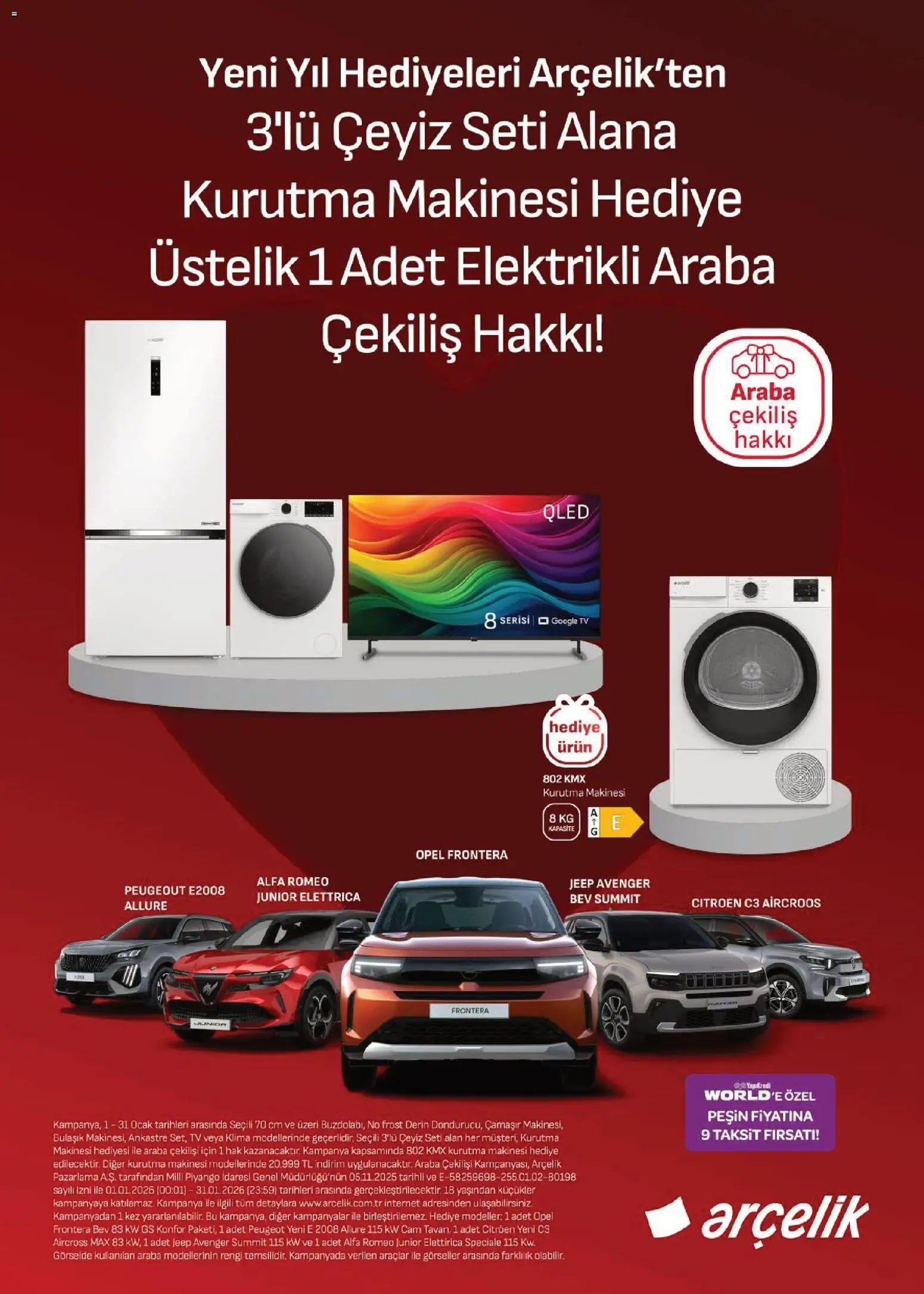 Arçelik Katalog 01.01.2026 - Broşürünün önizlemesi - Kurutma makinesi, Klima, TV, Ocak
