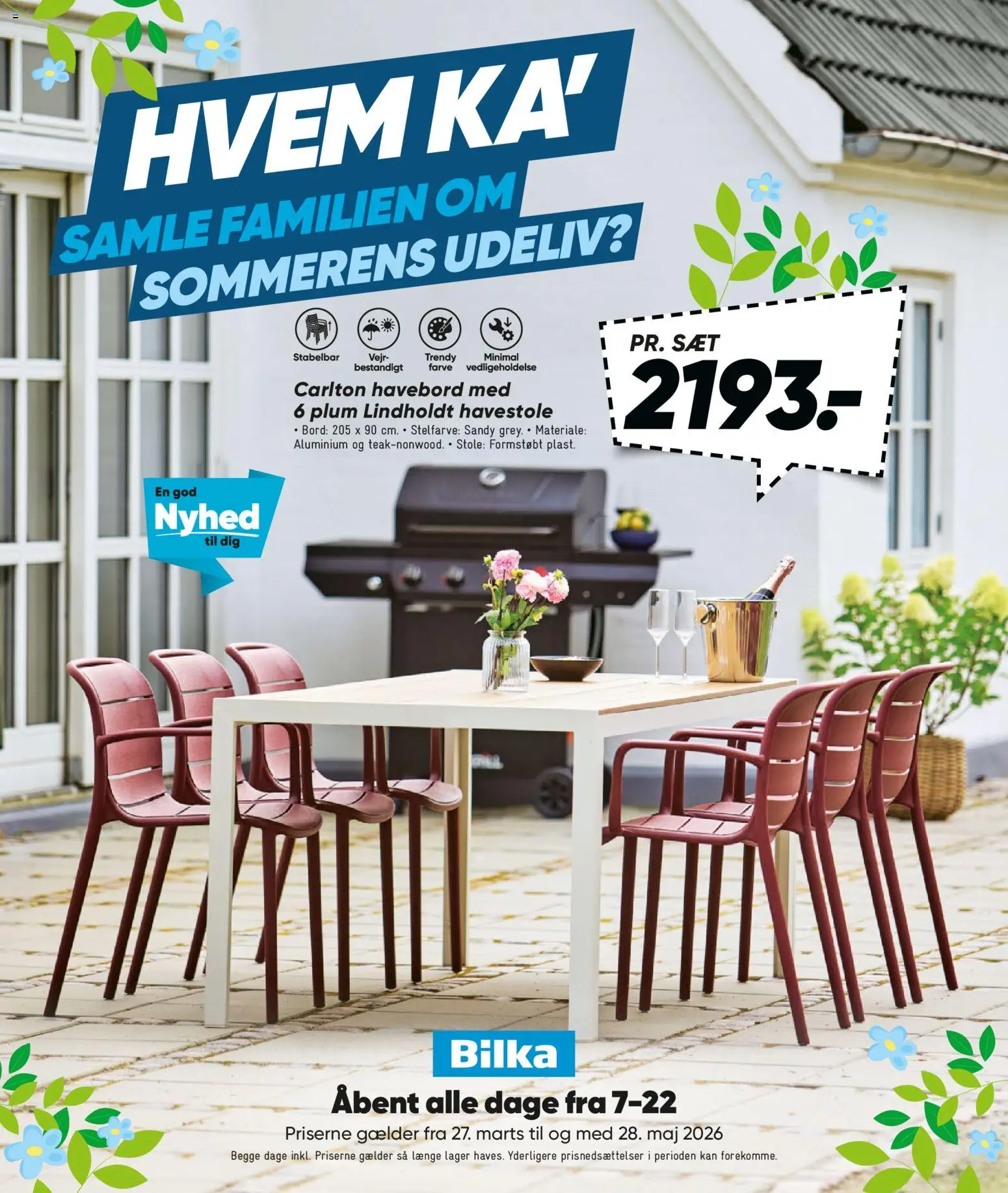 Eksempel på tilbudsavis Bilka - Havemøbler 2026 fra butik Bilka gyldig fra 27/03/2026 - Havestole, Bord