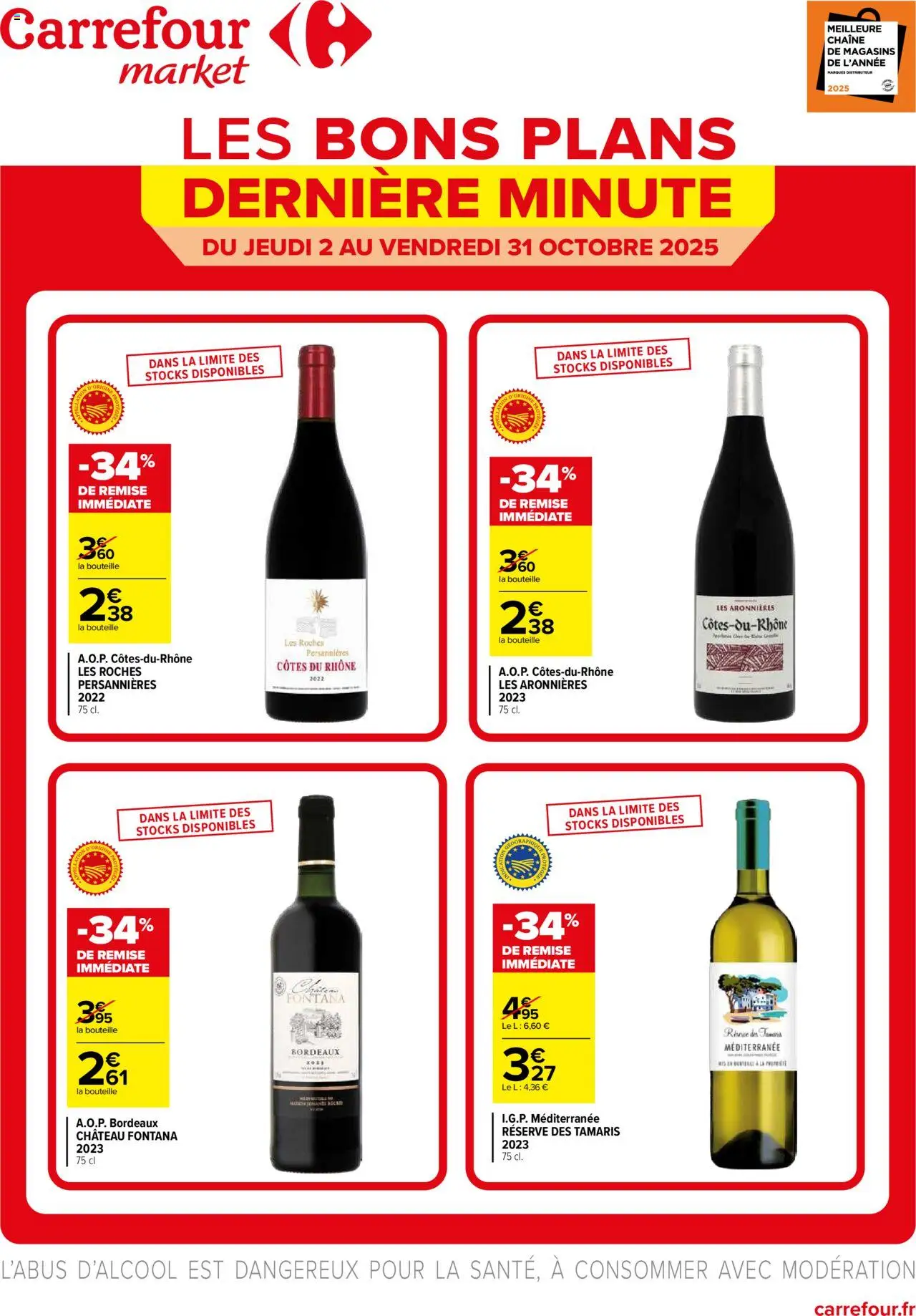 Catalogue les bons plans vins à saisir dans votre market de la boutique Carrefour Market valable du 02/10/2025 - Page numéro 1