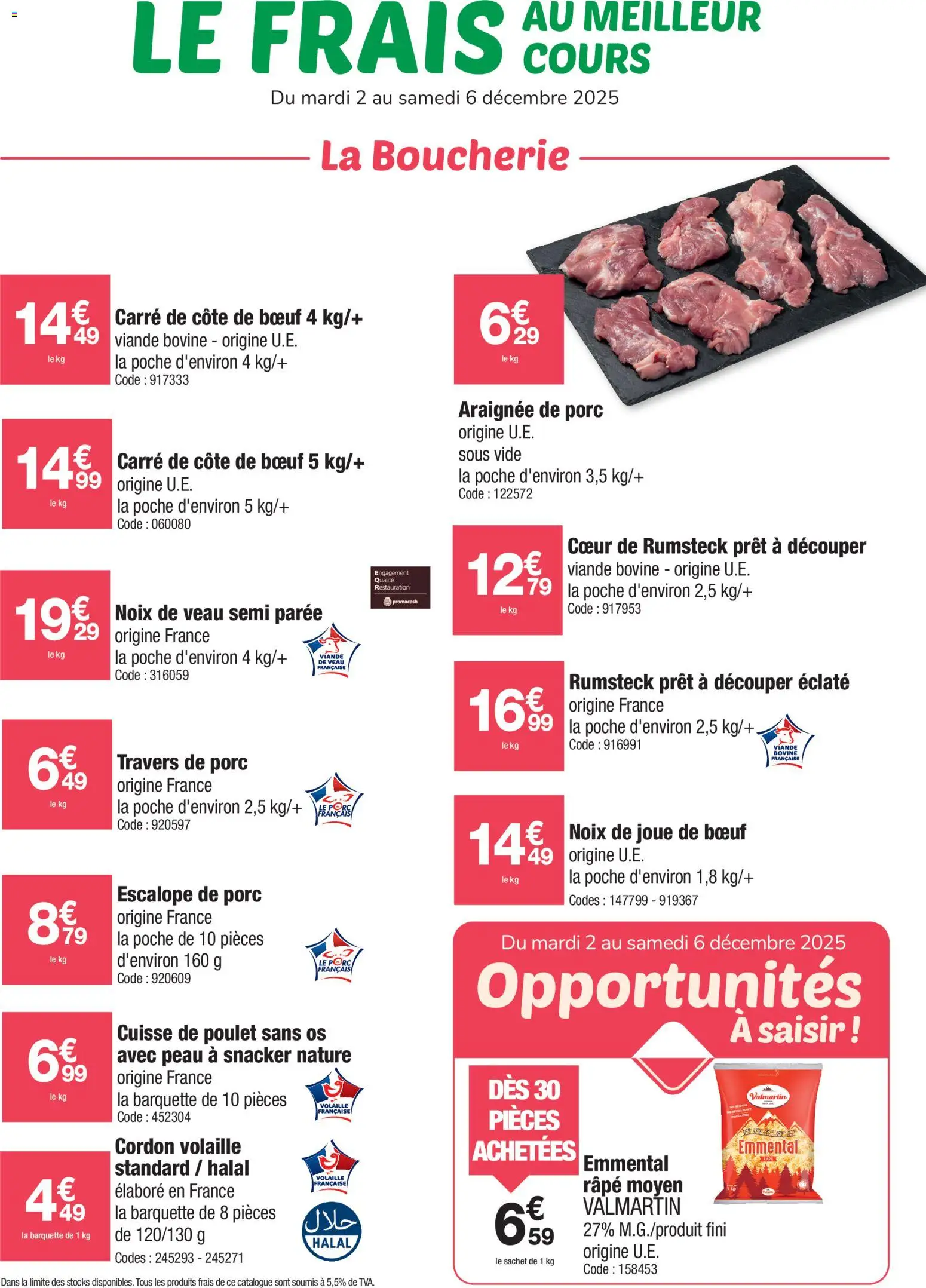 Prévisualisation de Frais au meilleur cours du magasin Promocash formulaire valide 02/12/2025