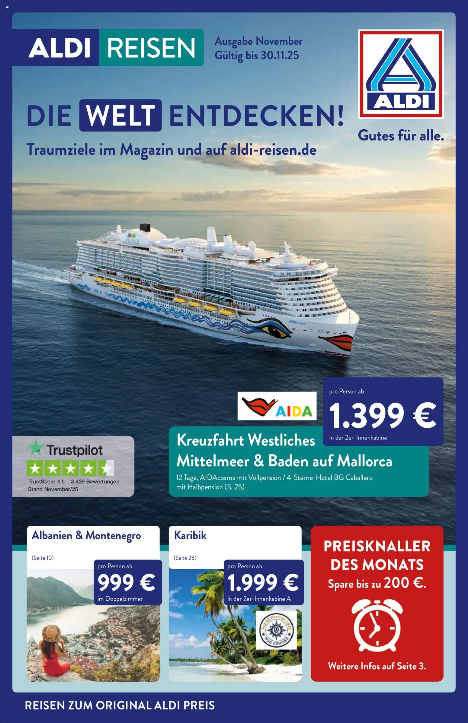 Vorschau von dem Prospekt des Geschäftes Aldi, gültig ab dem 01.11.2025