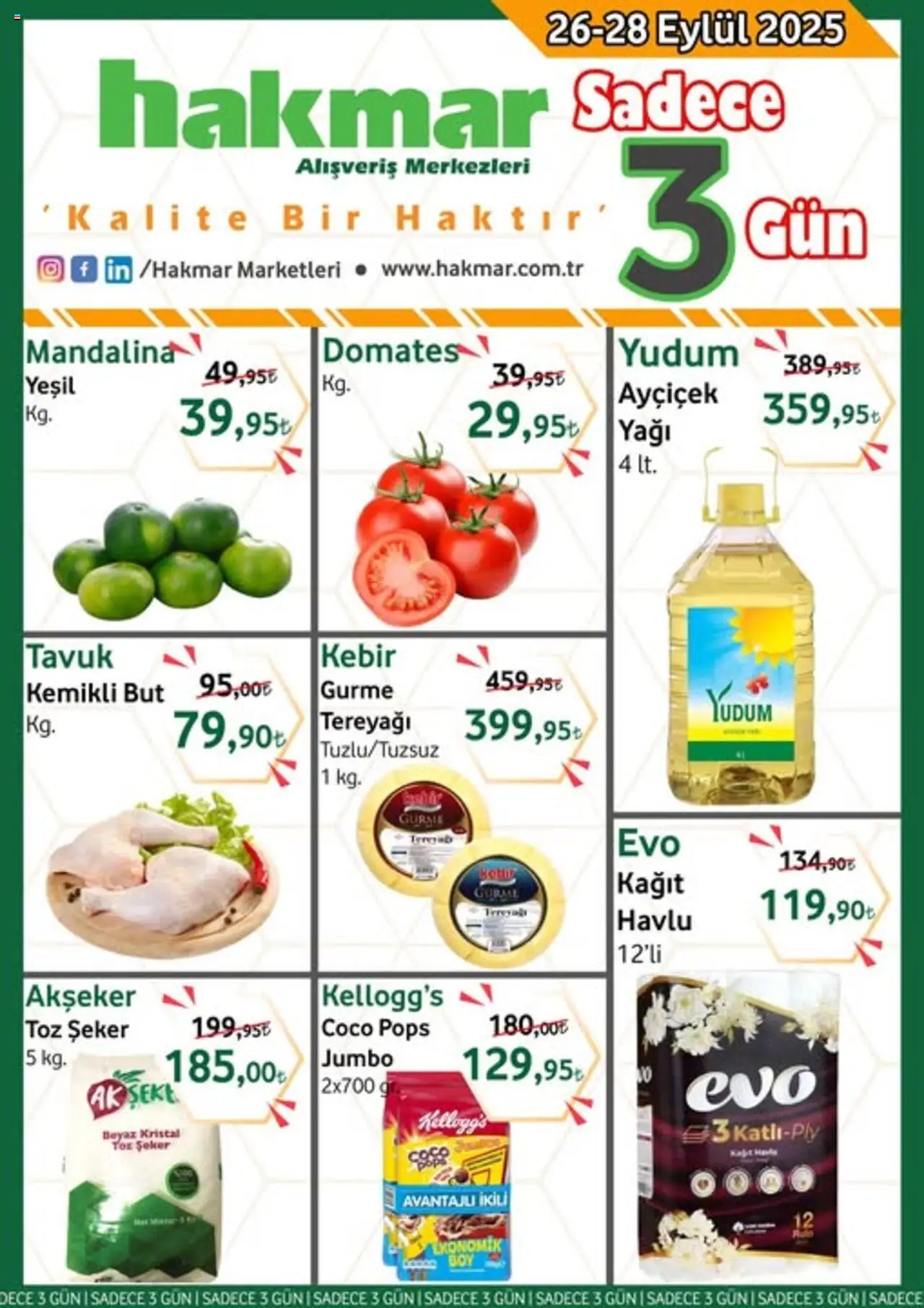 Hakmar Katalog Sadece 3 Gün (26 - 28 Eylül 2025) - Sayfa numarası 1