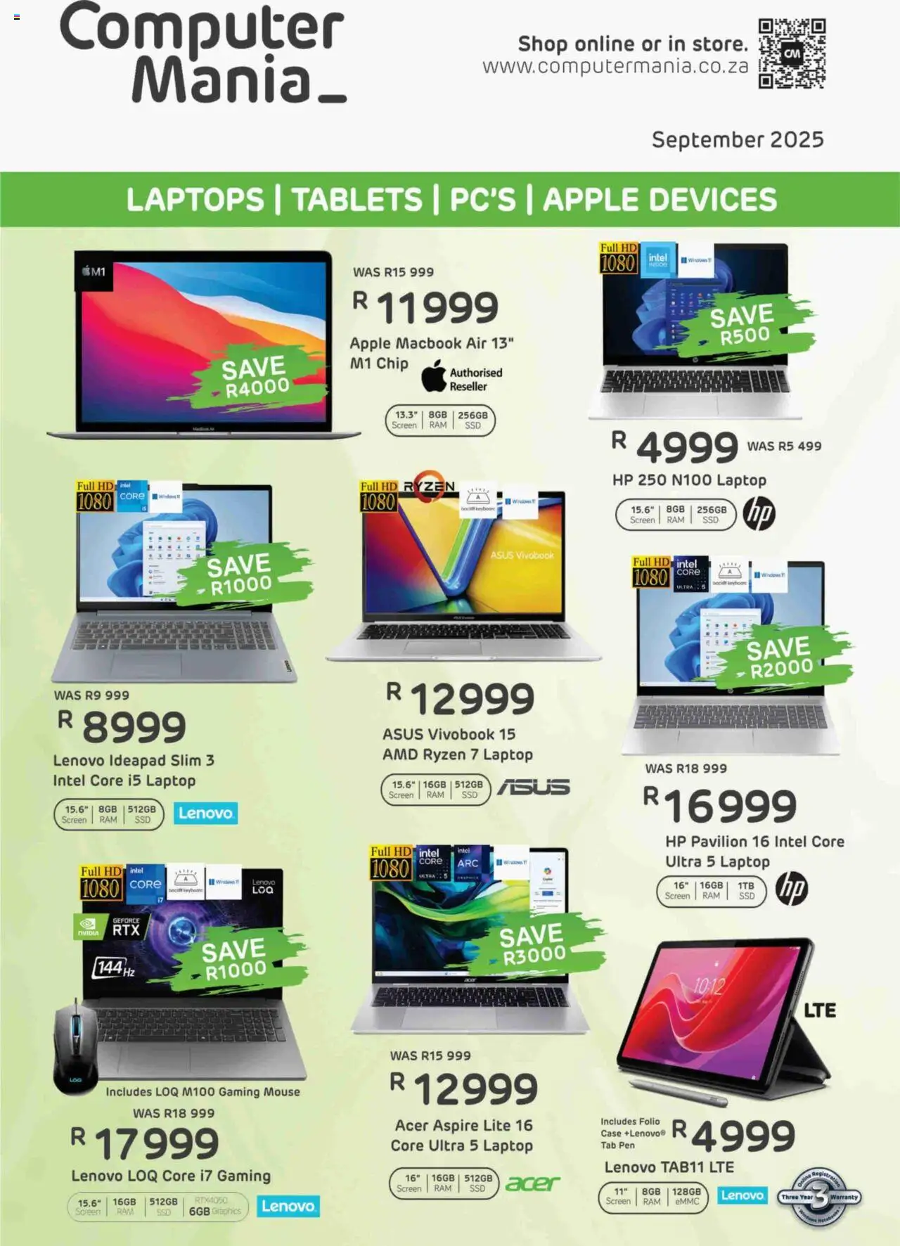 Computer Mania Specials from 01/09 - 30/09/2025 > Promotions