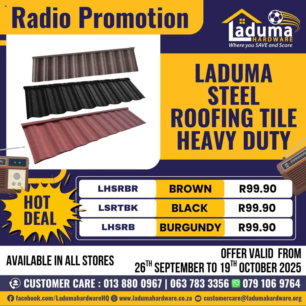 Laduma Hardware Radio Promotion from 26/09 - 19/10/2025 > Promotions