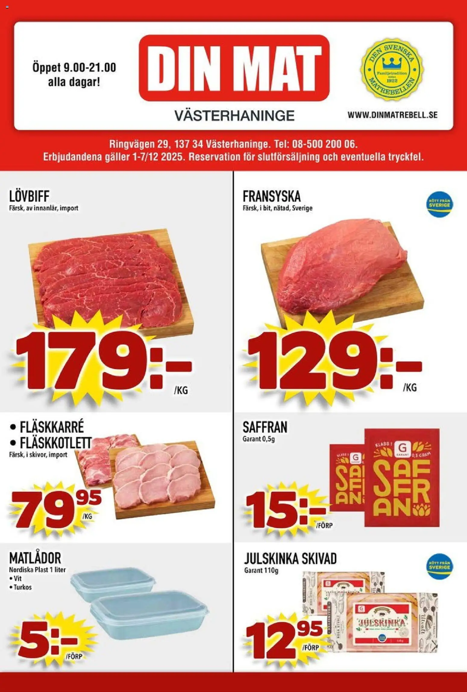 Förhandsgranska reklamblad Aktuella reklamblad Din Mat från butik Din Mat gäller från 01/12/2025