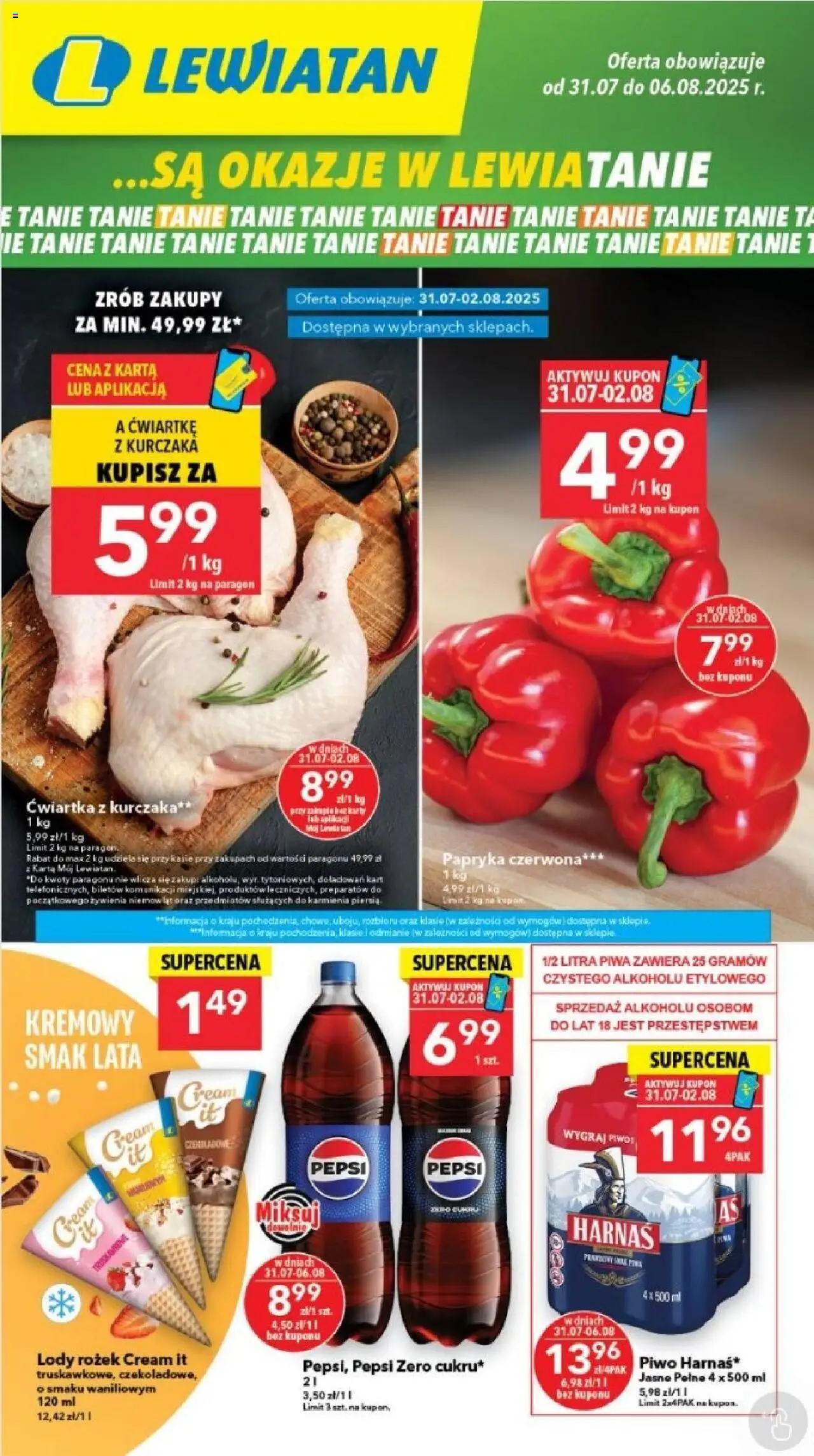 Lewiatan gazetka od 31.07.2025 - Promocje "Ostrów Wielkopolski" - Numer strony 1