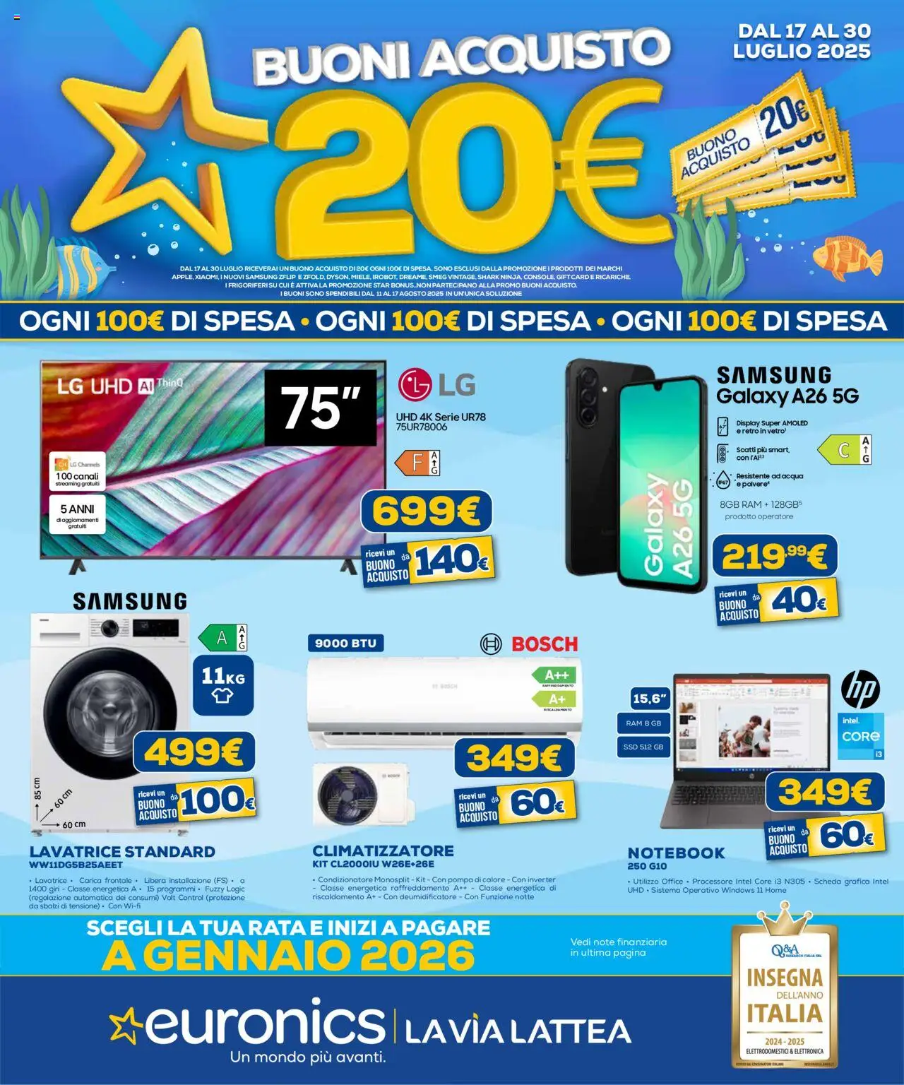 Volantino Euronics valido da 17/07/2025 numero di pagina 1