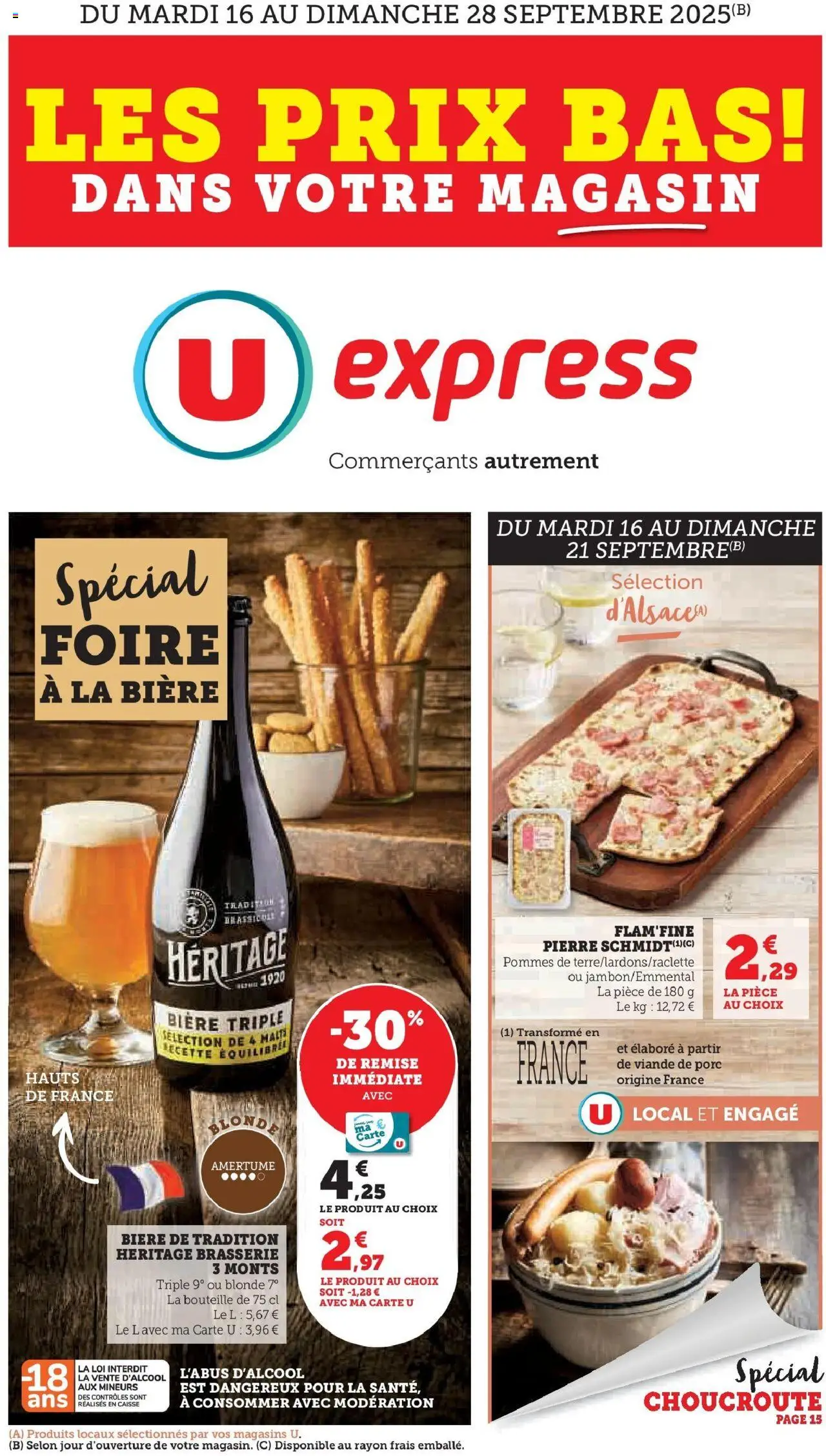 Choucroute / foire à la bière de la boutique U Express valable du 15/09/2025 - Page numéro 1