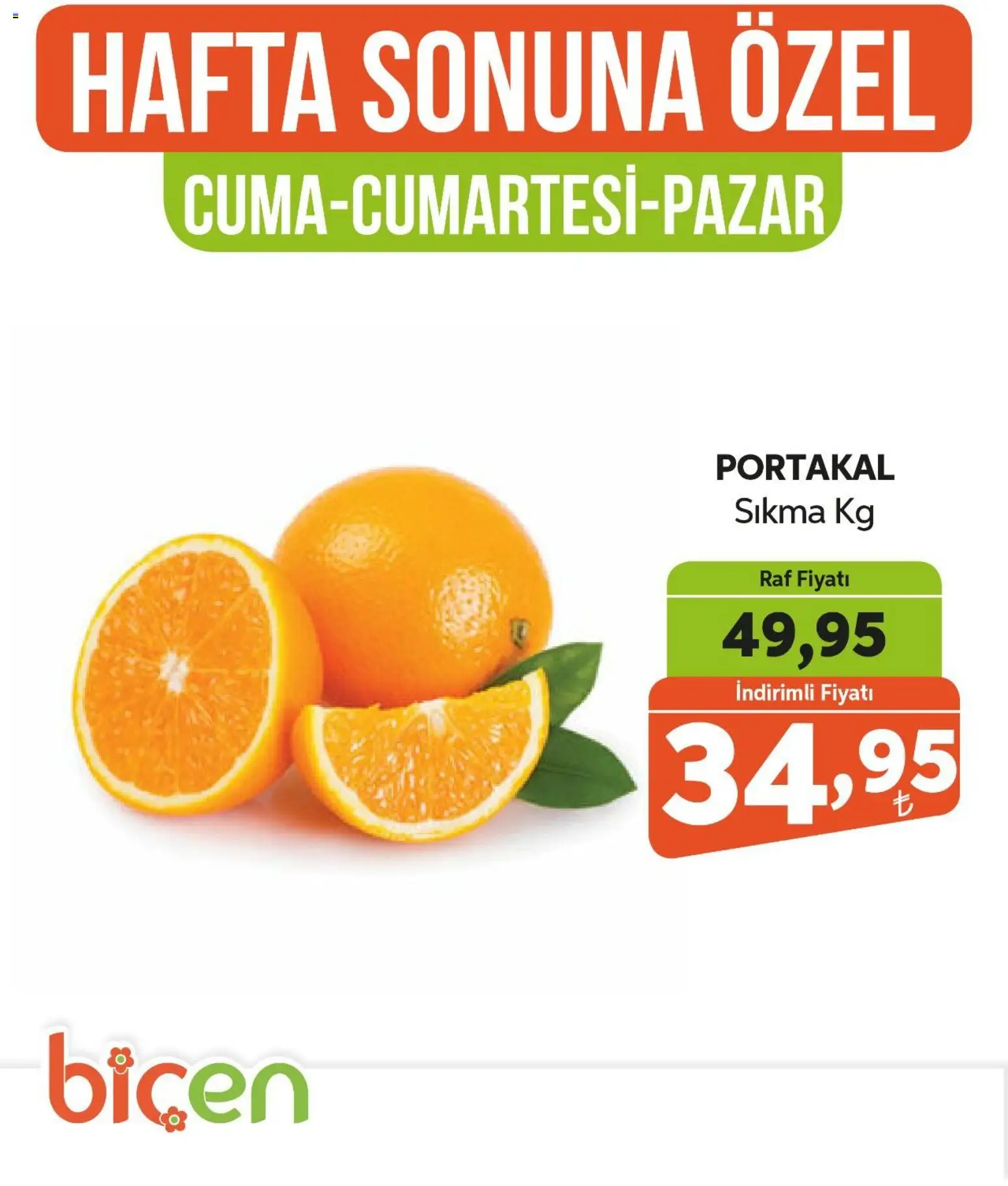 Biçen Market Hafta Sonuna Özel - Meyve İndirimi 23.01.2026 - Broşürünün önizlemesi