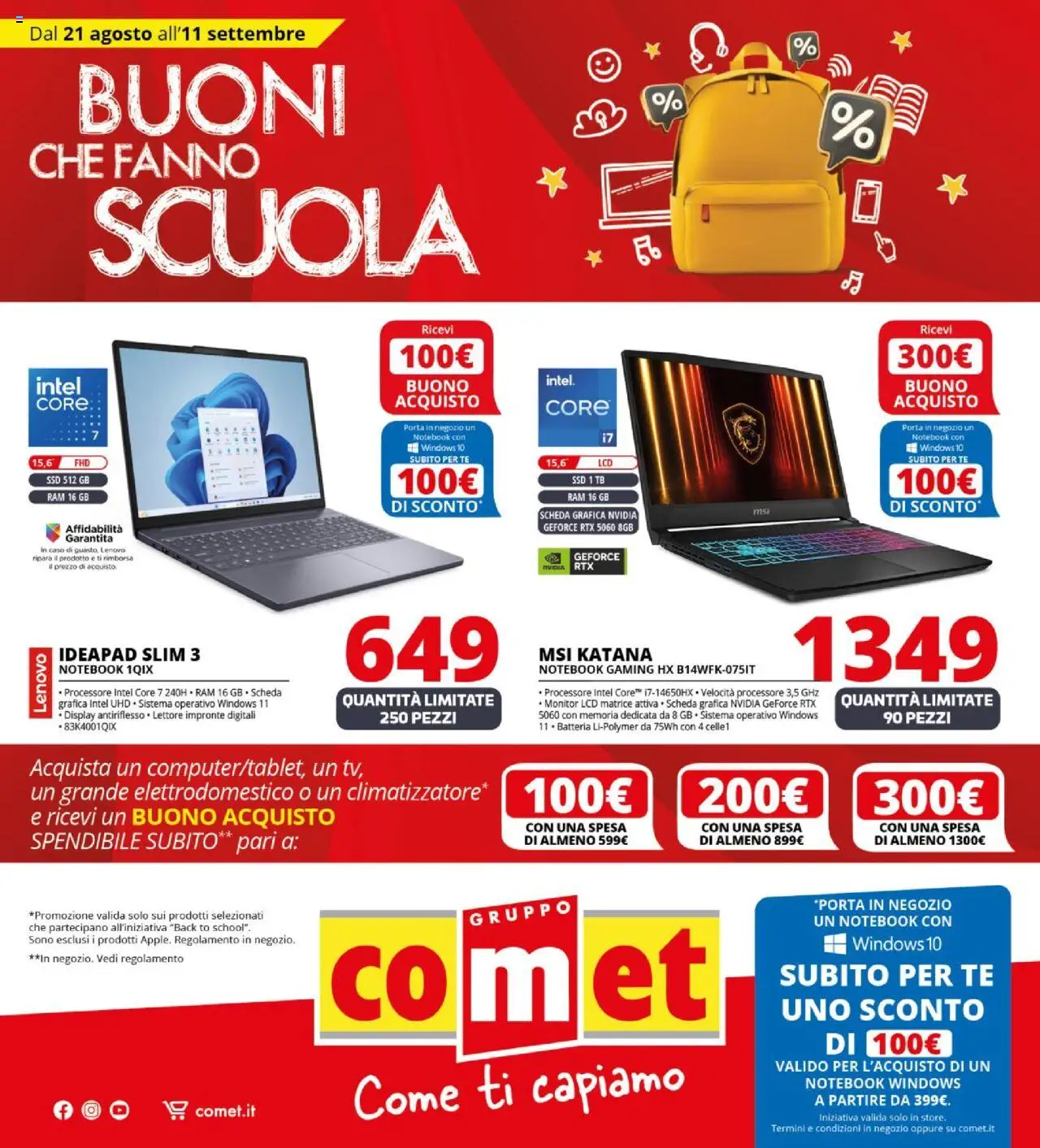 Volantino Comet valido da 21/08/2025 numero di pagina 1