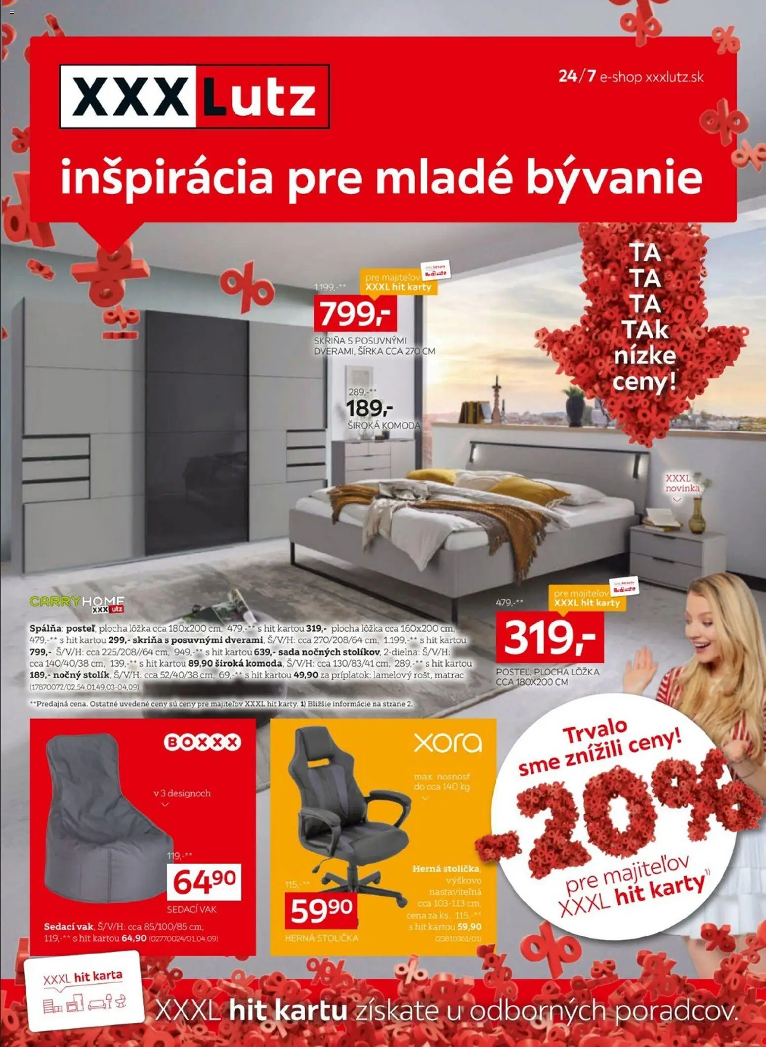 Náhľad XXXLutz letáku platného od 05.01.2026 - Komoda, Stolička, Herná stolička, Matrac, Skriňa, Sedací vak