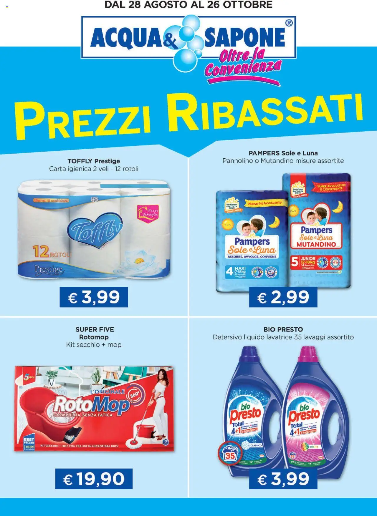 Volantino Acqua e Sapone valido da 28/08/2025 numero di pagina 1