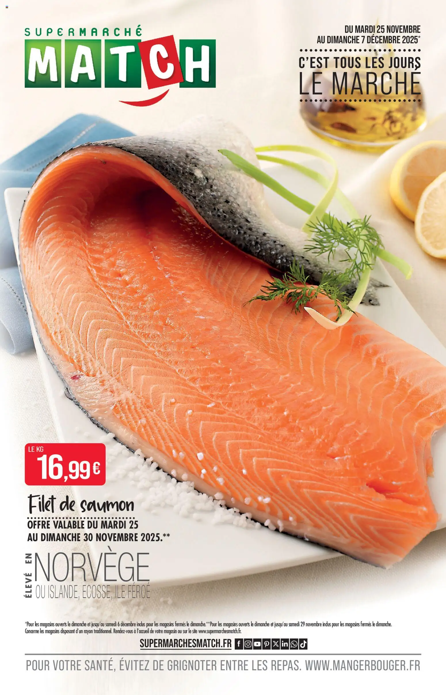 Prévisualisation de C'est tous les jours le marché | Meaux du magasin Match Supermarché formulaire valide 25/11/2025 - Saumon, Filet de saumon