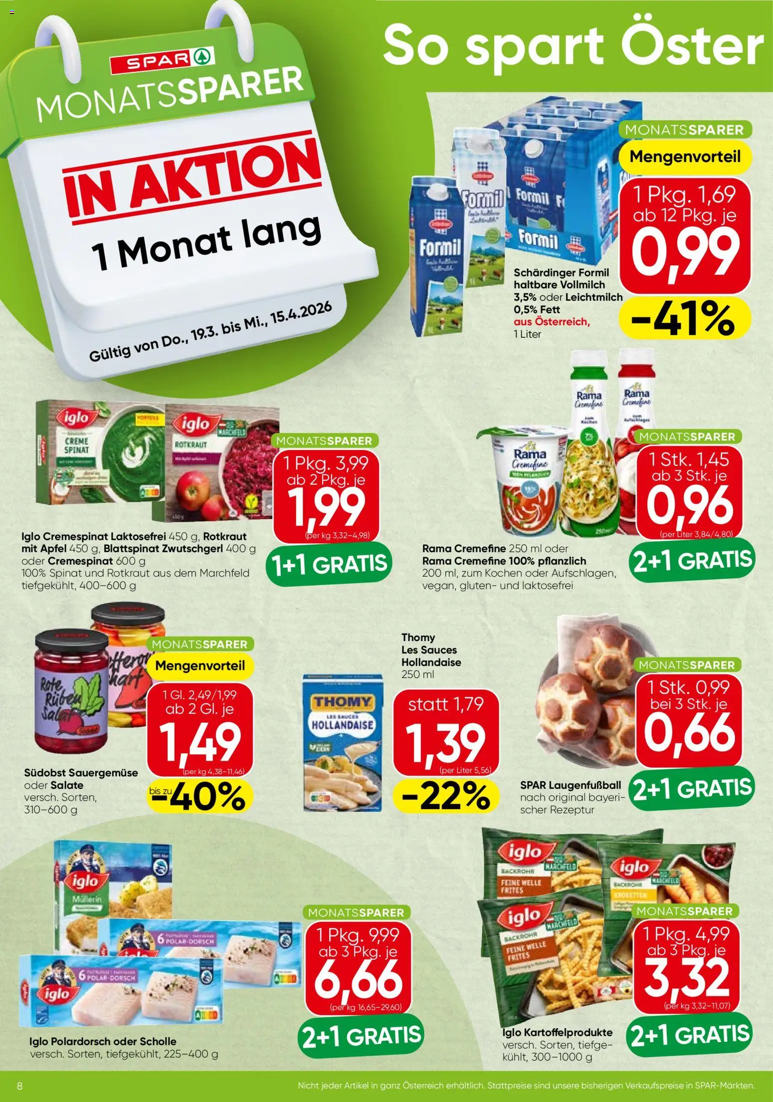 Vorschau der Angebote: Spar Spar Monatssparer gültig ab 19.03.2026