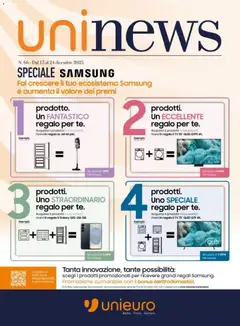 Anteprima dell'opuscolo Volantino Samsung dal negozio Unieuro valido da 15/12/2025