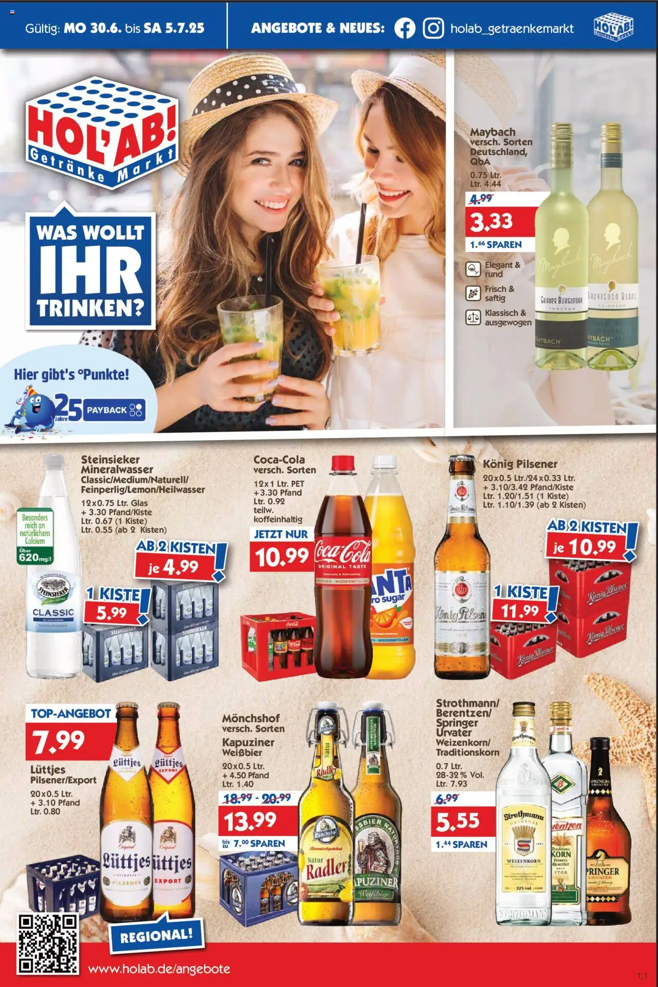 HOL’AB! Prospekt (vom 30.06.2025 - 05.07.2025) - Mineralwasser, Radler, Weißbier, Monchshof, Konig pilsener