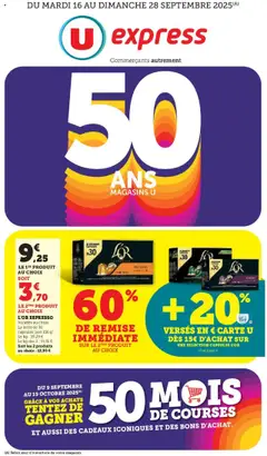 Prévisualisation de Catalogue 50 ans Magasins U du magasin U Express formulaire valide 16/09/2025