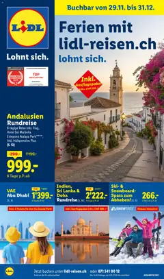 Vorschau des Merkblatts Aktionen Reisen Dezember vom Shop Lidl gültig von 29.11.2025 bis 31.12.2025