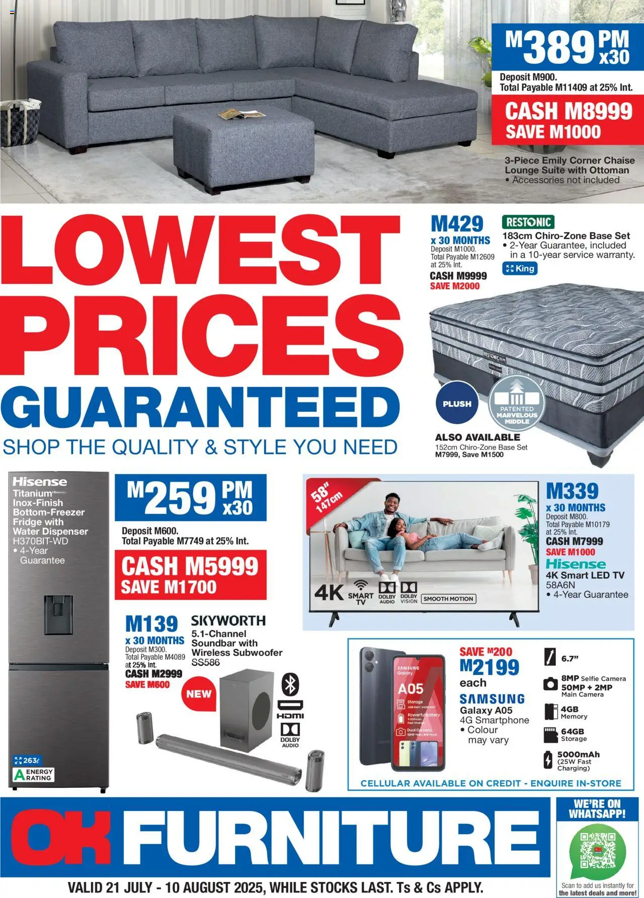 OK Furniture Catalogue Lesotho from 21/07 - 10/08/2025 > Promotions
