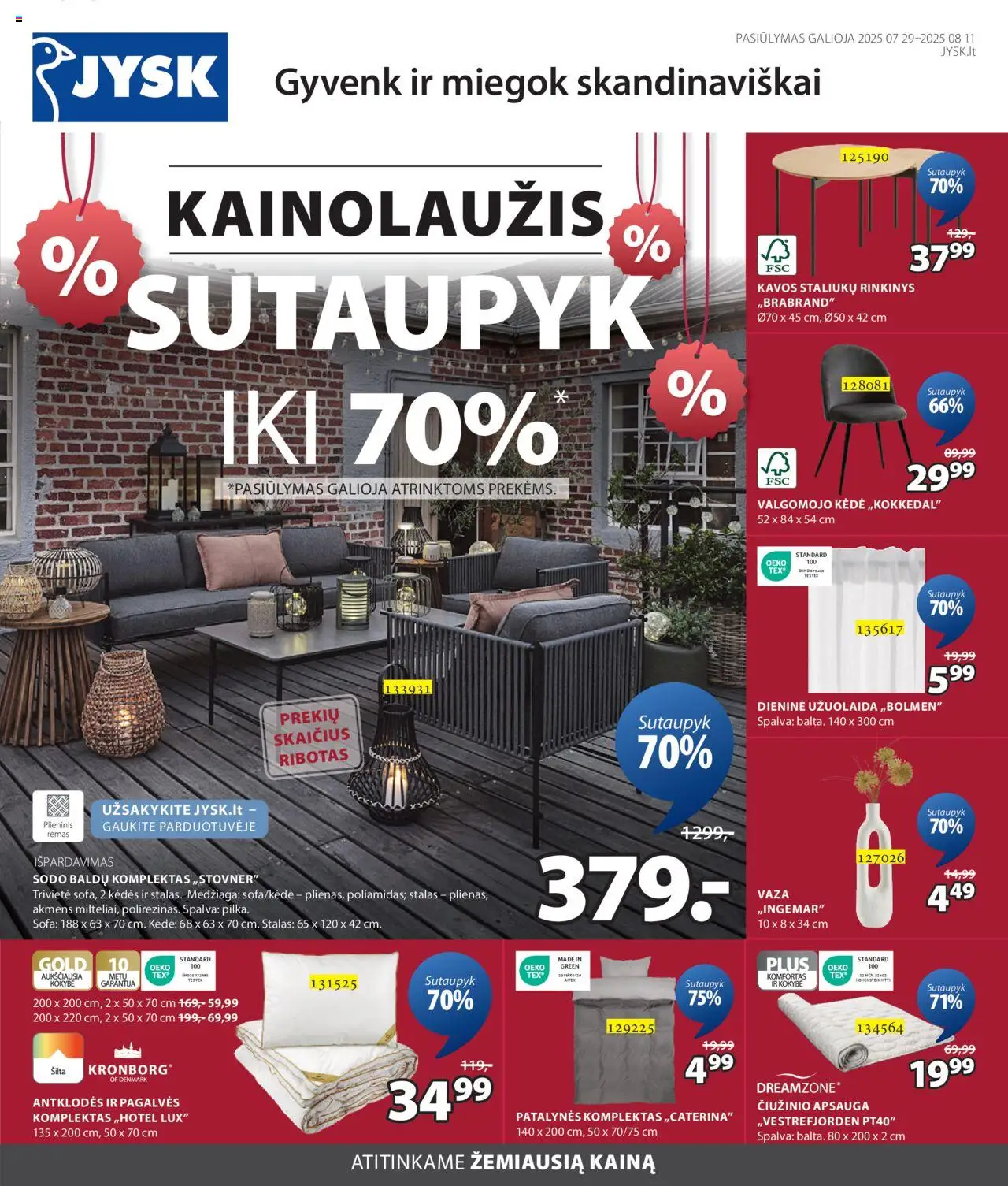 JYSK leidinys galioja nuo 2025.07.29 – puslapio numeris 1