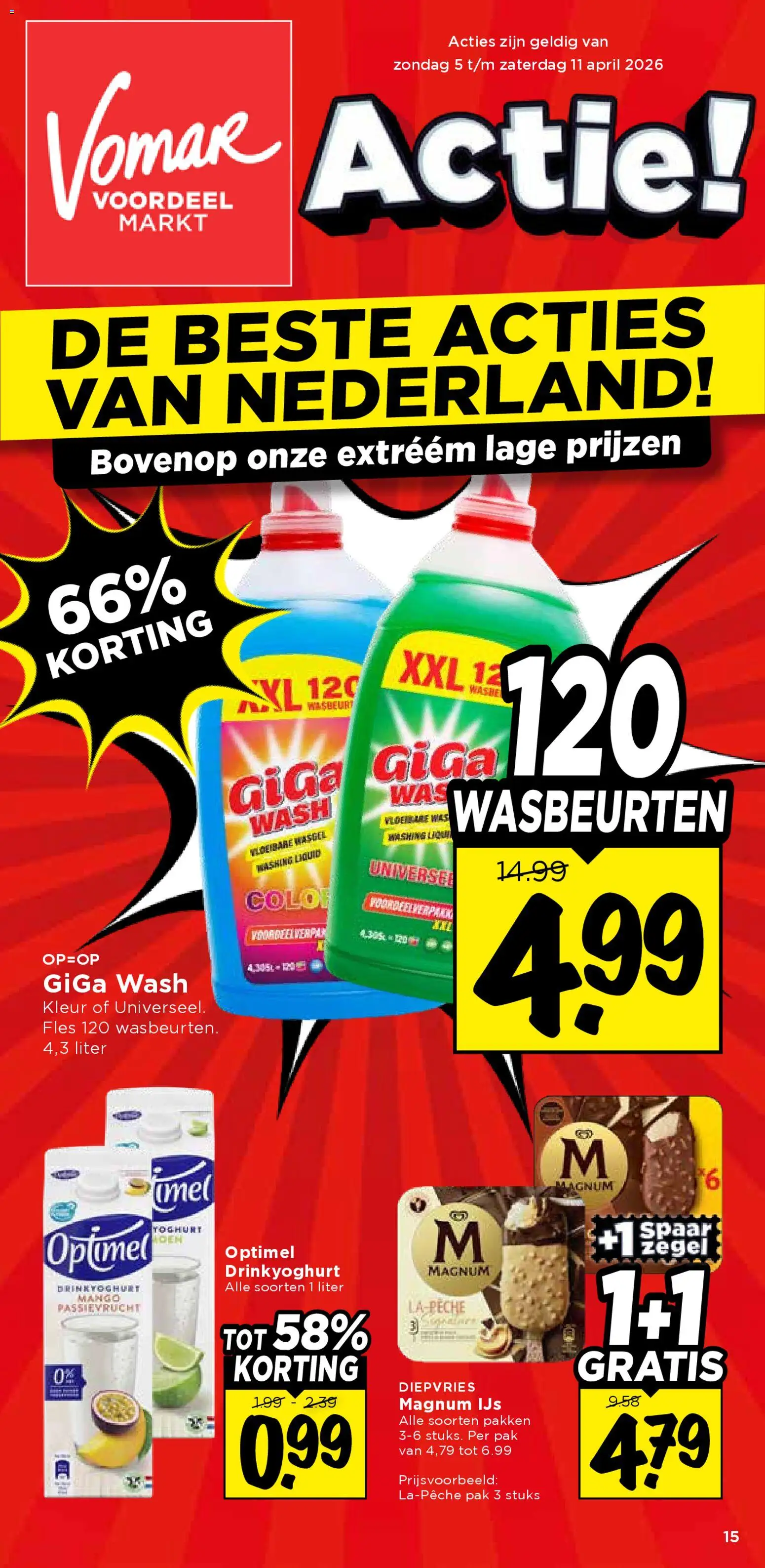 Voorbeeld van Vomar folder van winkel Vomar geldig vanaf 05-04-2026 - Mango, Ijs, Magnum, Magnum ijs, Fles, Wasgel