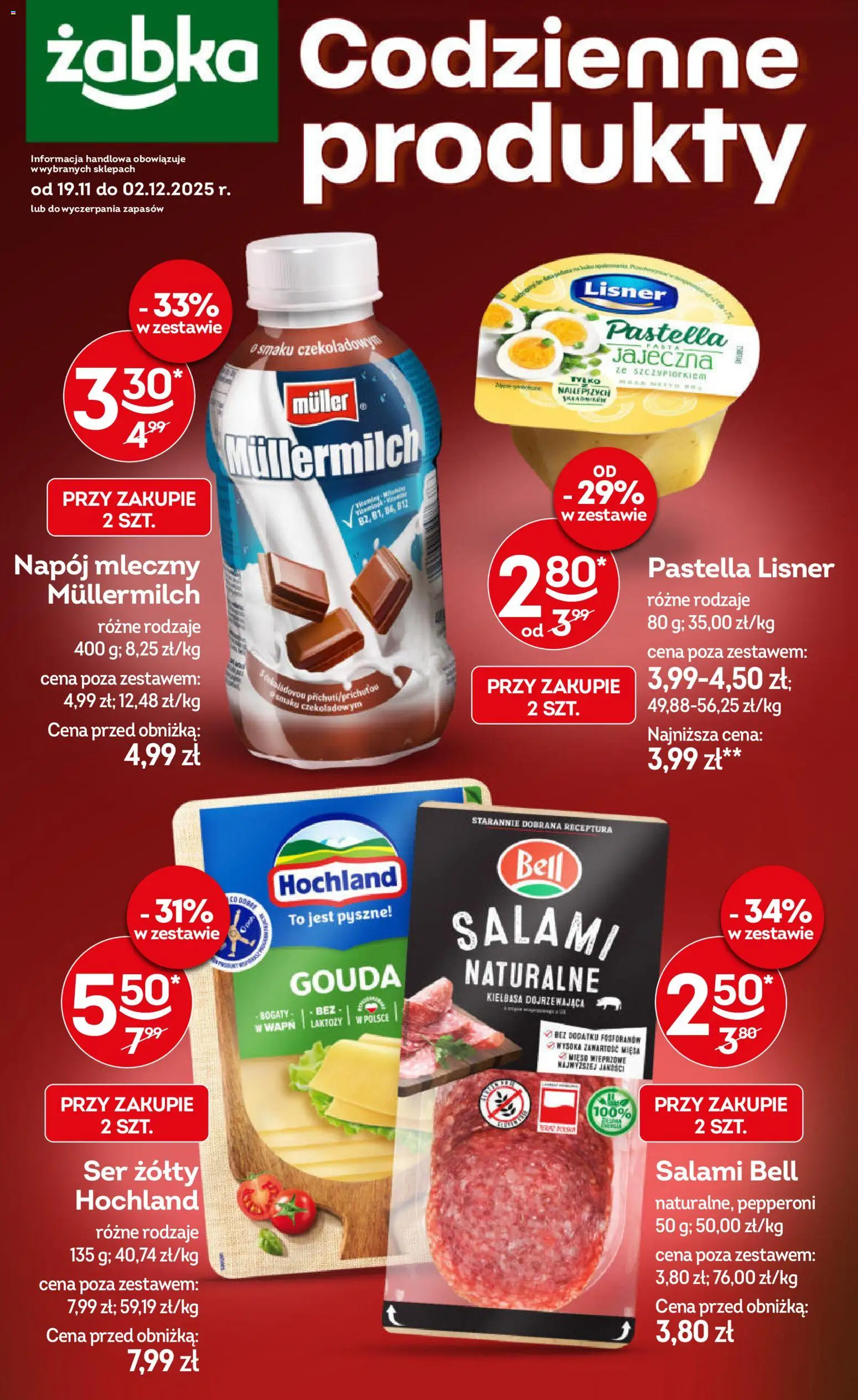 Pogląd gazetki "Codzienne produkty" ze sklepu Żabka ważnej od 19.11.2025