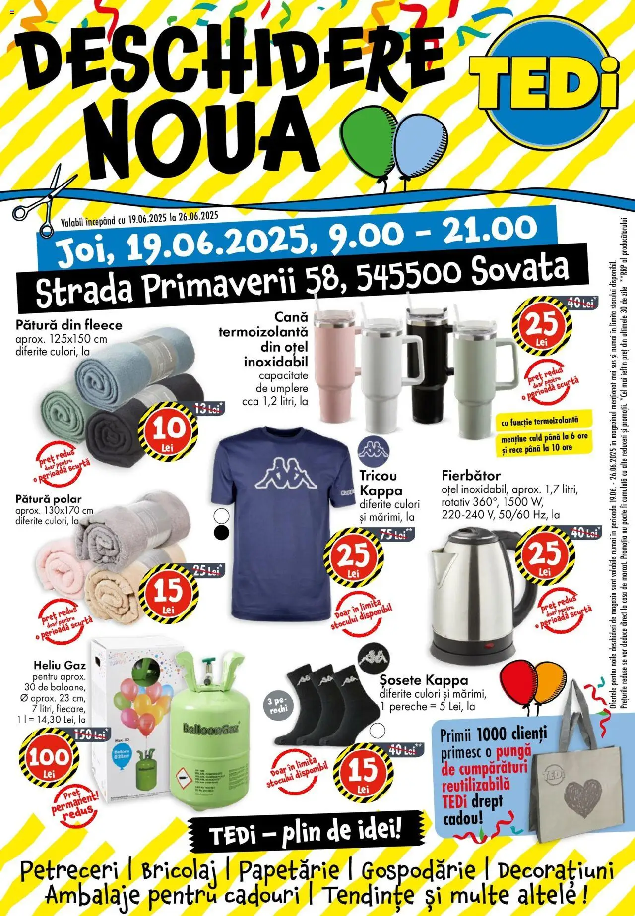 TEDi Catalog - Sovata de la 19.06.2025 - Pagină 1 - Tricou, Șosete, Pătură, Pungă