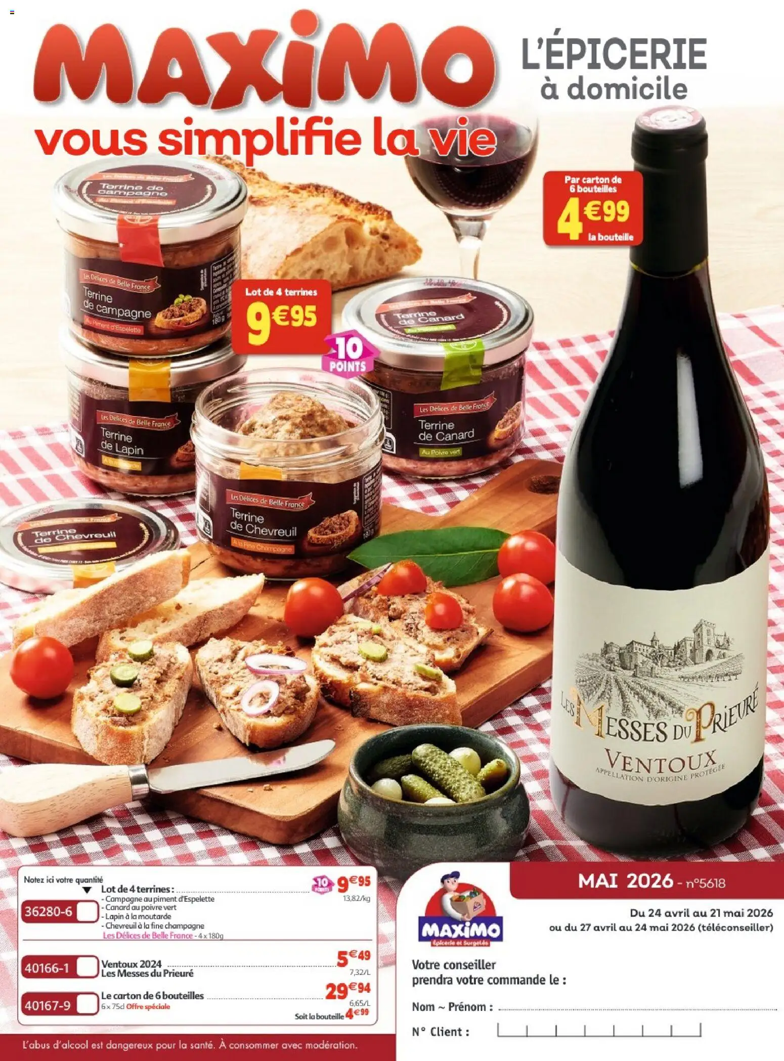 Prévisualisation de Maximo catalogue epicerie du magasin Maximo formulaire valide 27/04/2026