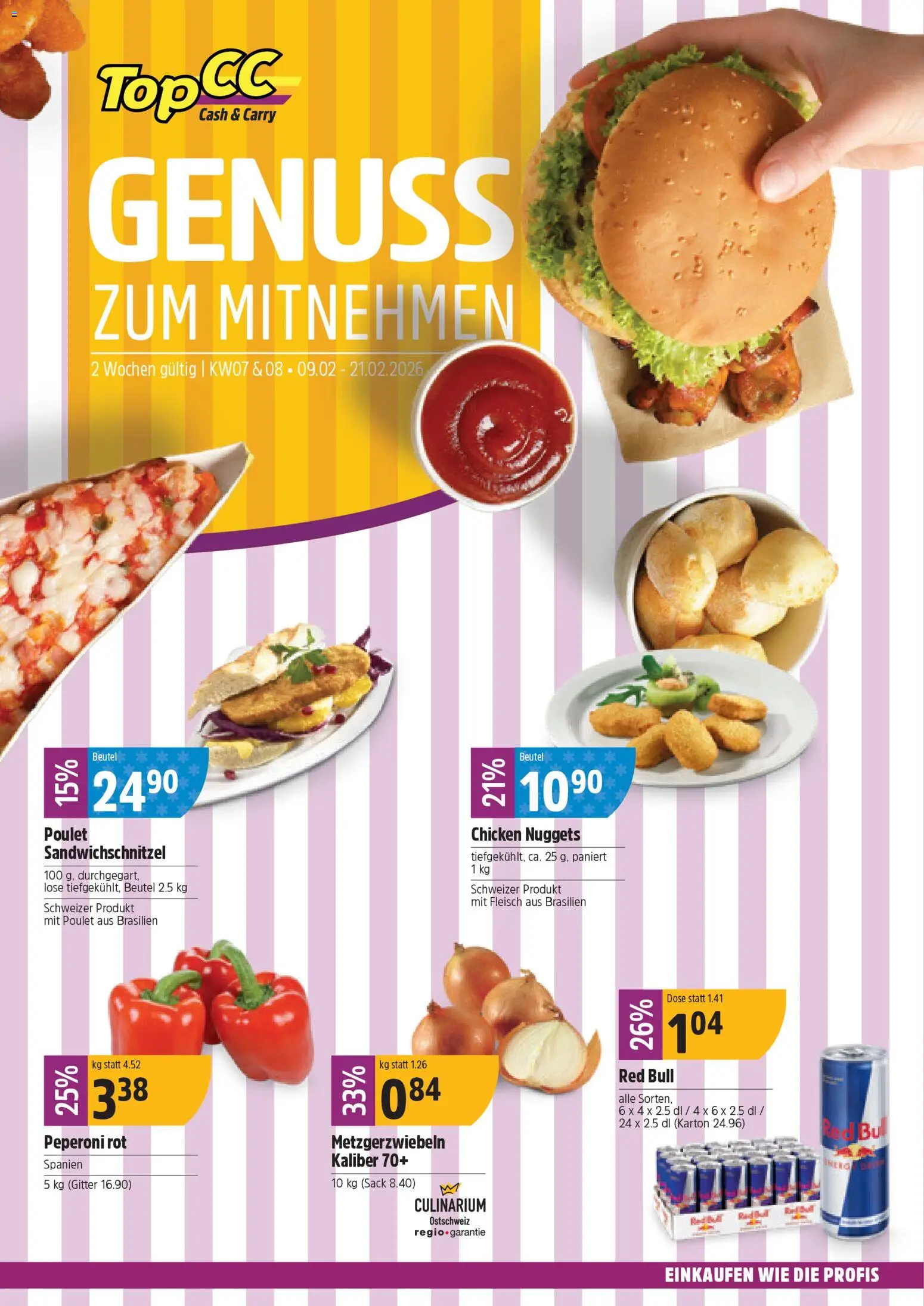 Vorschau des Merkblatts Aktionen Genuss vom Shop TopCC gültig von 09.02.2026 bis 21.02.2026