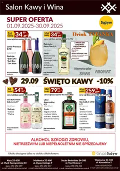 Pogląd gazetki "Salon kawy i wina" ze sklepu Sużyw ważnej od 01.09.2025