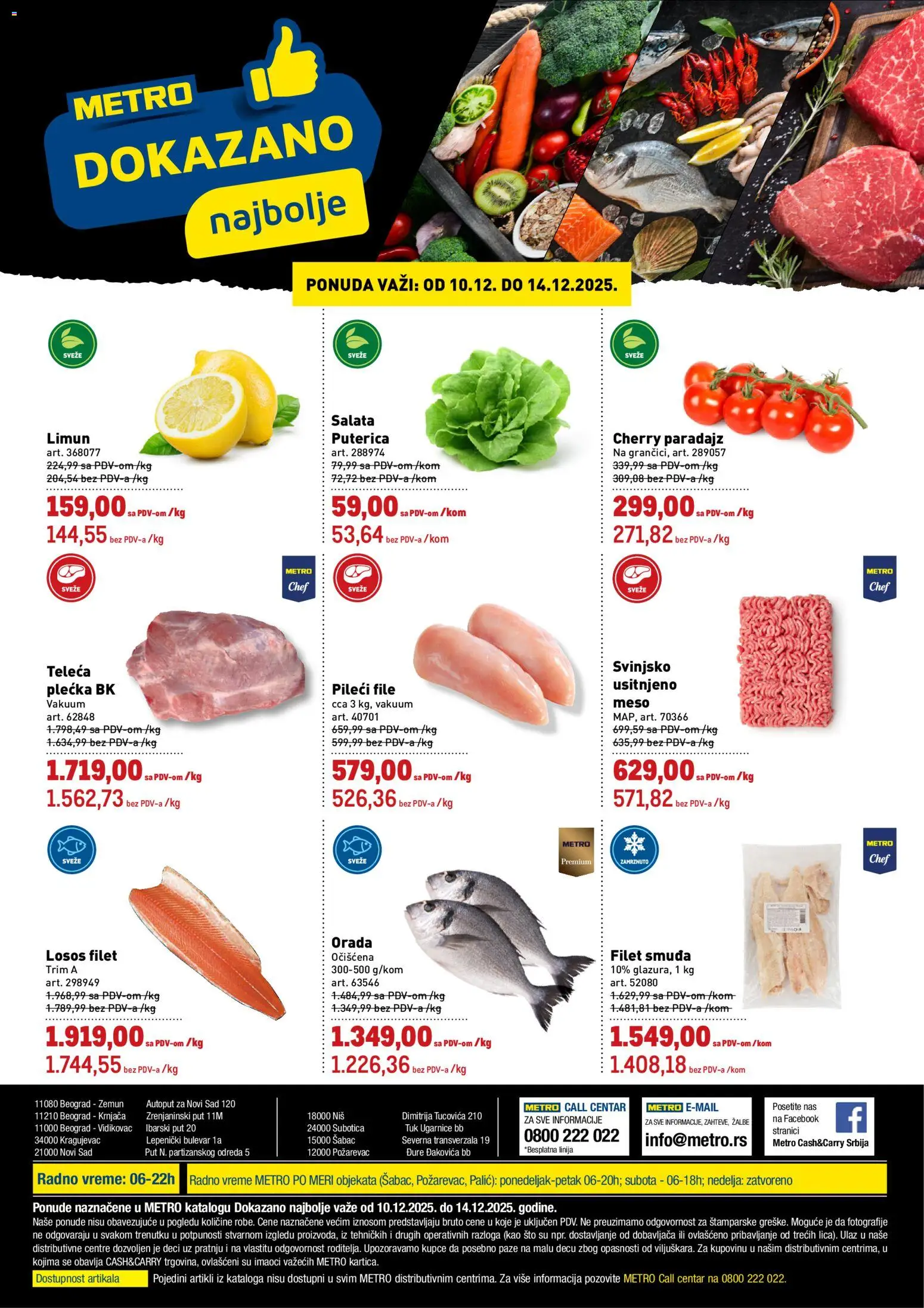 Pregled Metro kataloga - važi od 10.12.2025