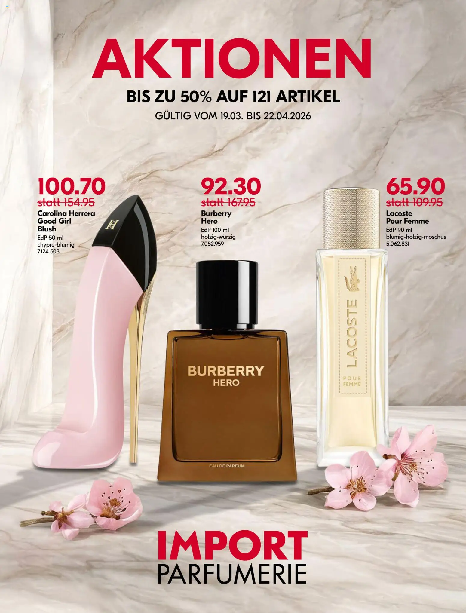 Vorschau des Merkblatts Import Parfumerie aktionen vom Shop Import Parfumerie gültig von 19.03.2026 bis 22.04.2026 - Parfüm, Blush, Eau de Parfum