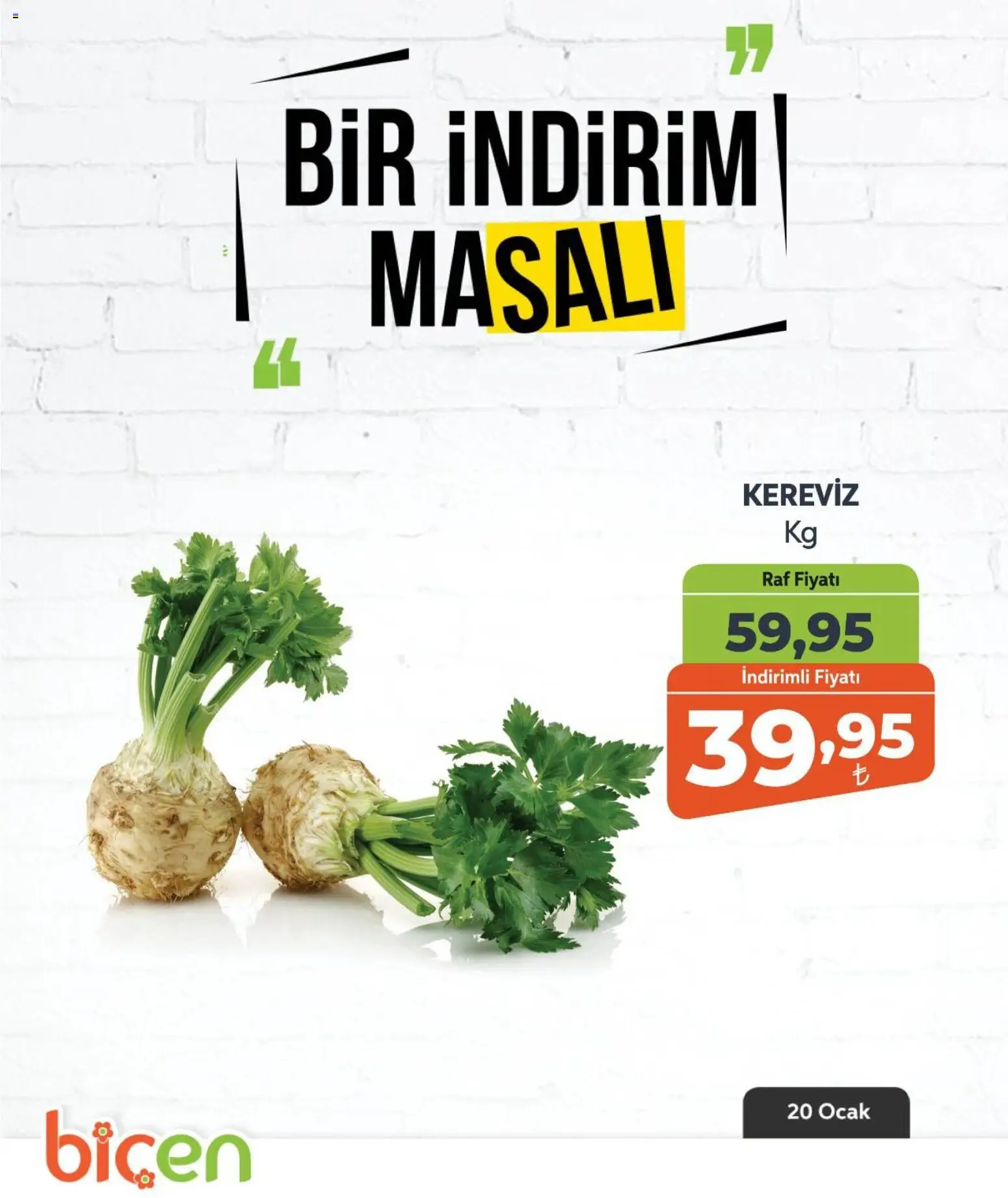 Biçen Market Bir İndirim MaSalı - sebze 20.01.2026 - Broşürünün önizlemesi
