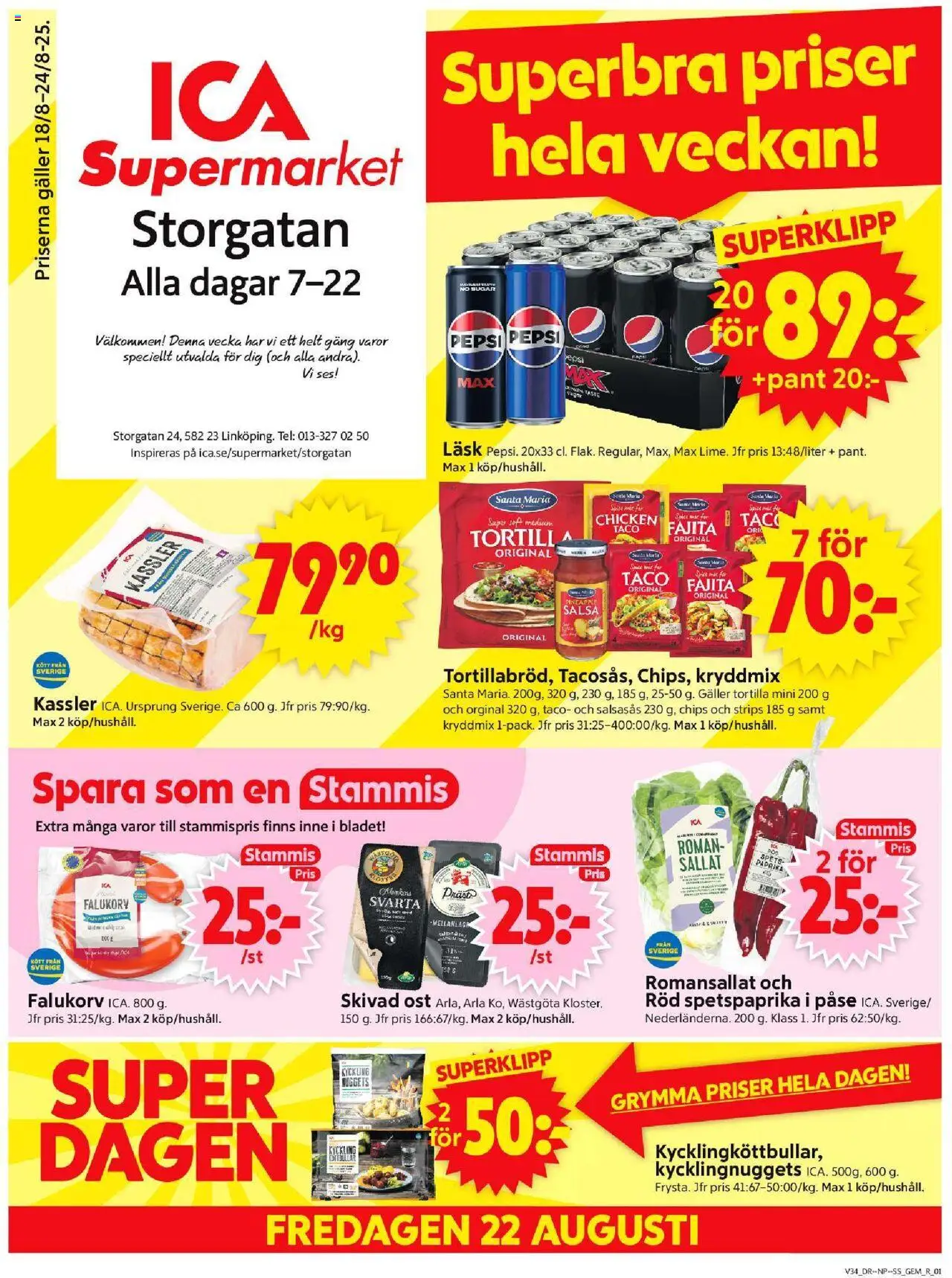 Linköping är giltig 18/08 2025 > Veckans Erbjudanden gäller från 18/08/2025 till 24/08/2025 sidnummer 1